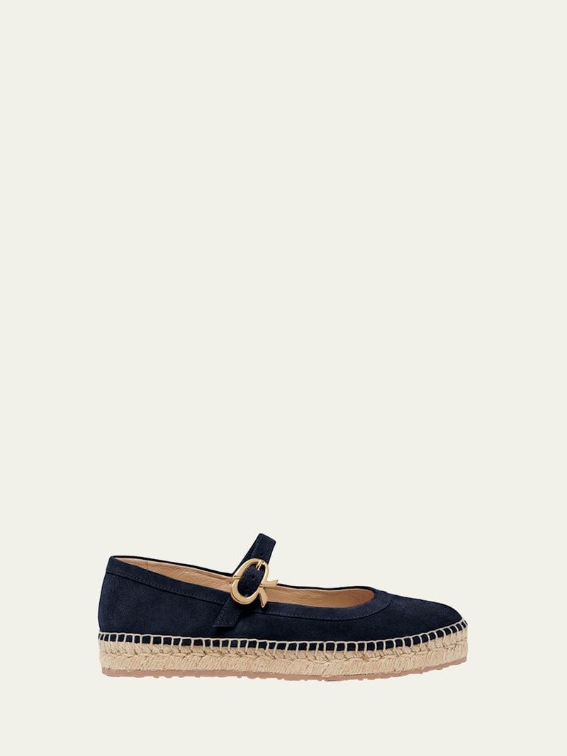 Suede Mary Jane Ballerina Espadrilles 1