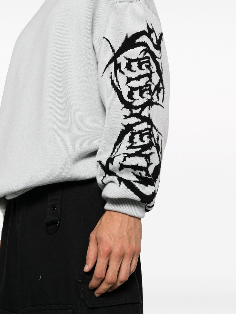 logo-print merino wool jumper 6