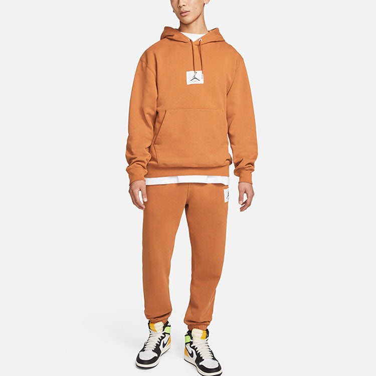 Men's Air Jordan SS22 Logo Pattern Printing Long Sleeves Brown Yellow DA9817-241 - 3