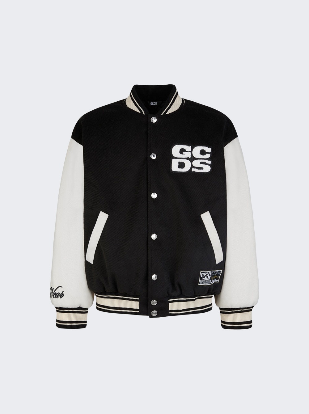 Wirdo Varsity Bomber Jacket Black and White - 1