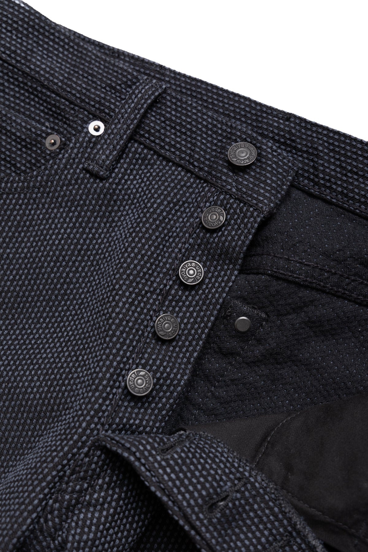 1170-2-BK Sashiko 5P Pants Relax Tapered - Grey x Black - 11