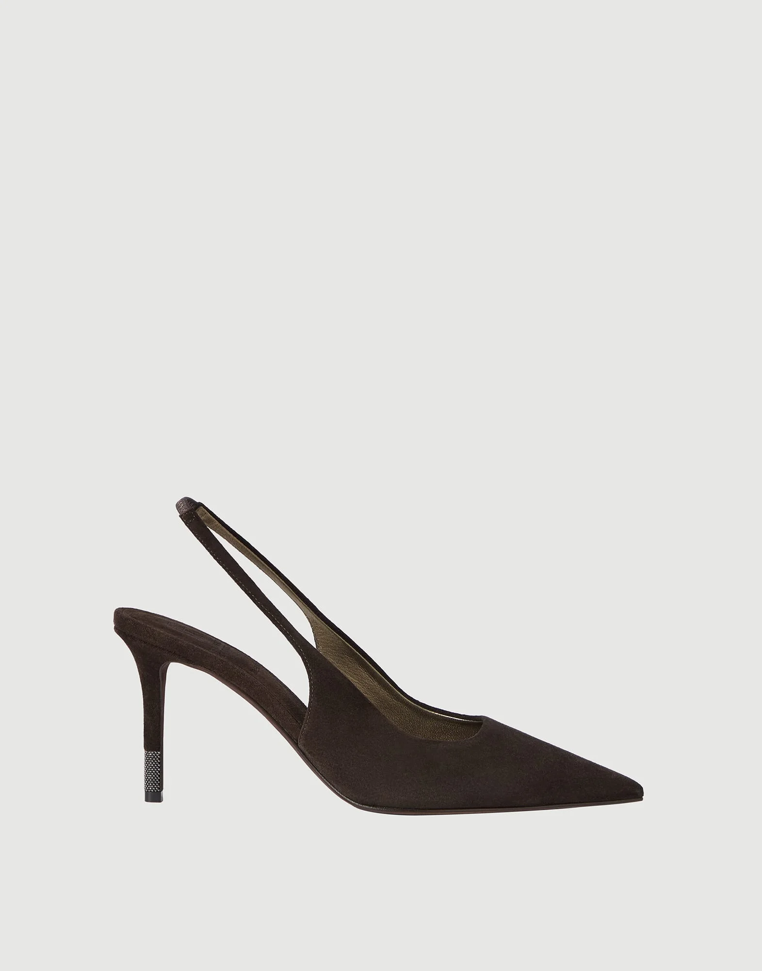 Suede slingback heels with monili - 1
