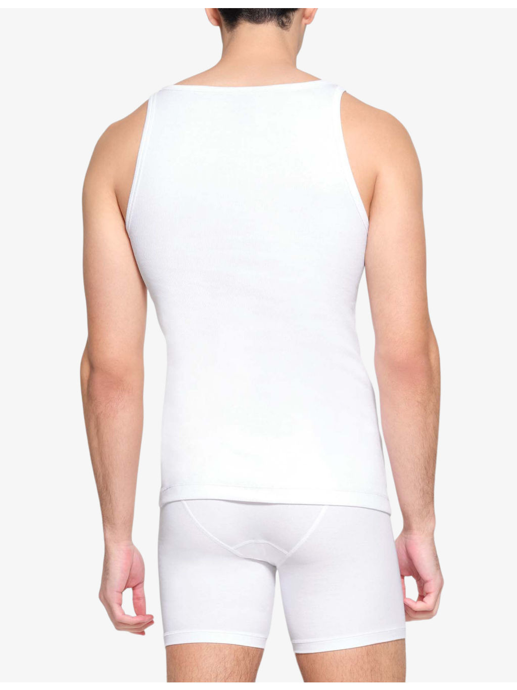 Ribbed slim-fit pack of three stretch-cotton tank tops - 4