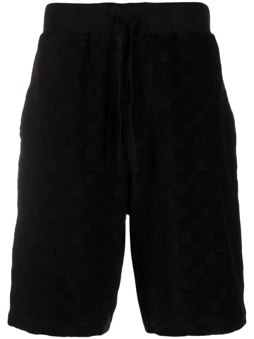 monogram towelling-finish track shorts - 1