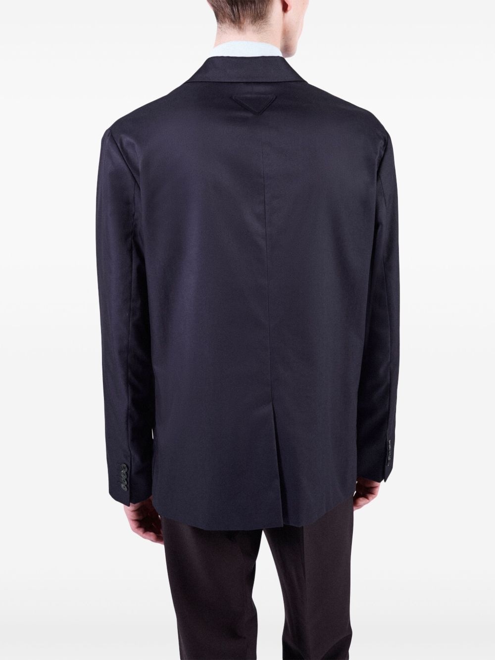 double-breasted cotton blazer - 4