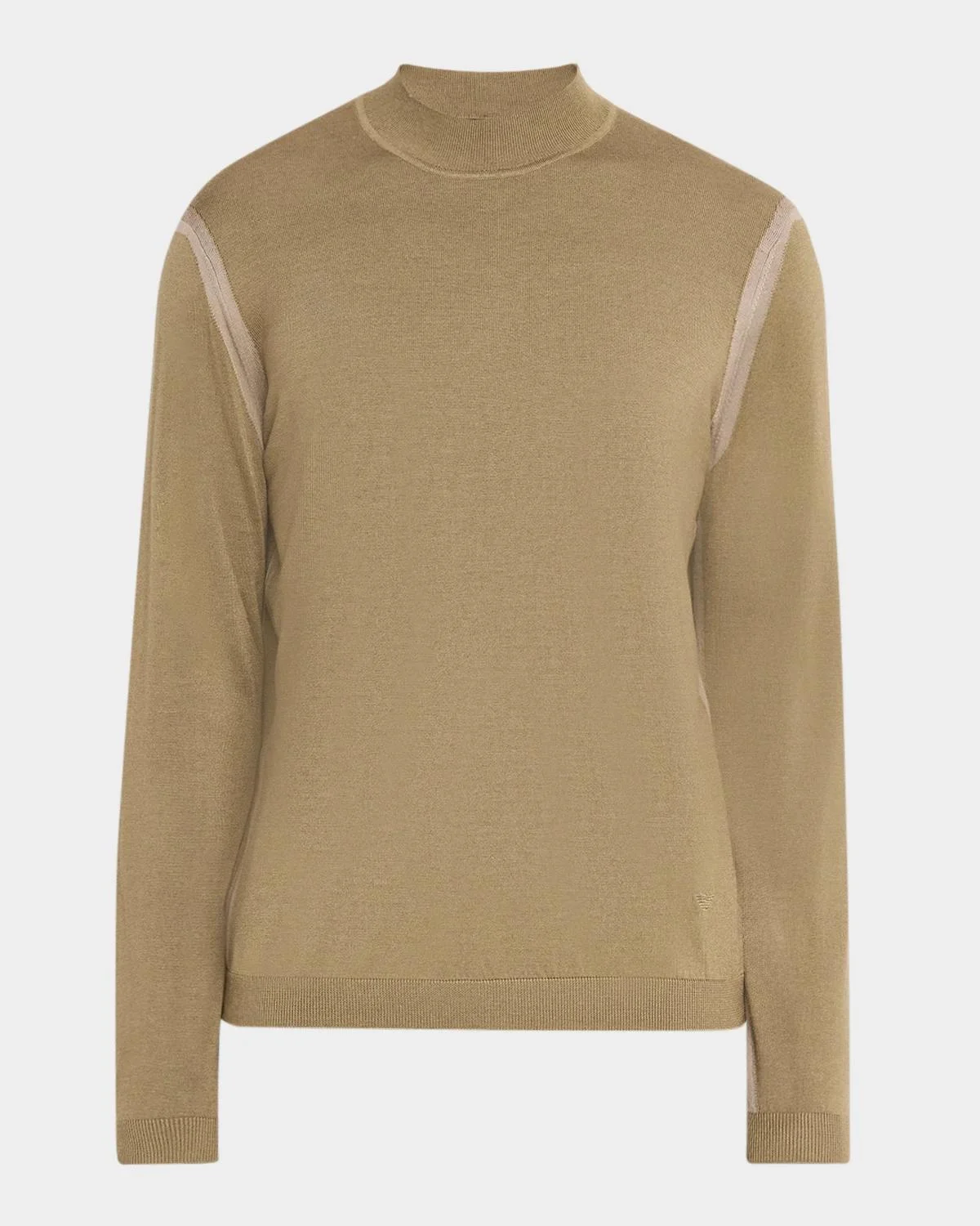 Men's Silk-Blend Knit Mock Neck Sweater - 1