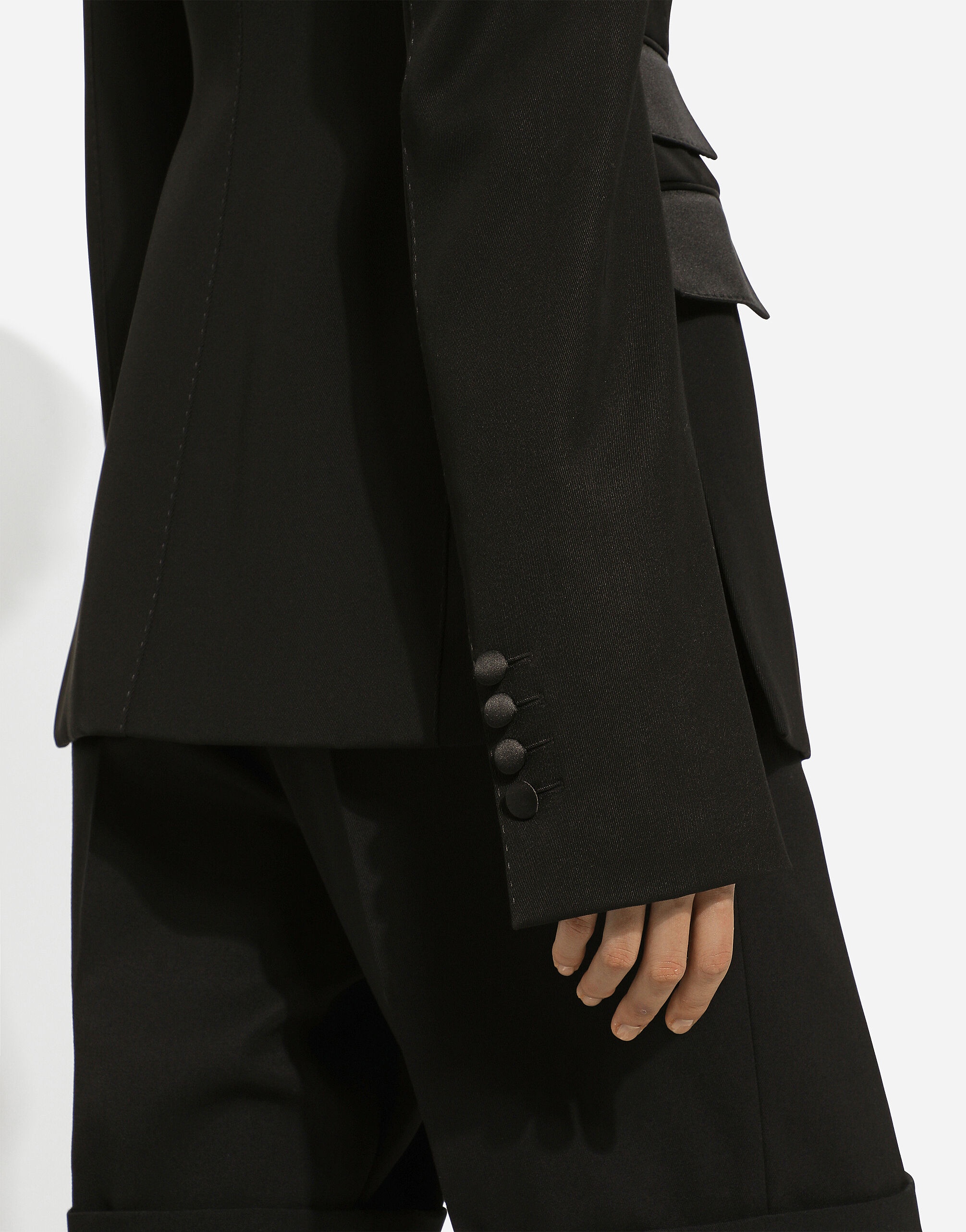 Double-breasted woolen jacket with side vents - 9