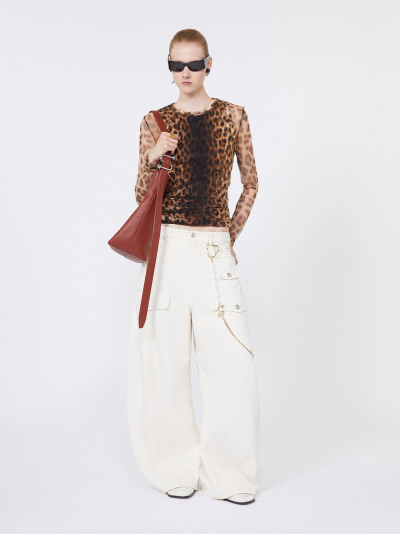 Sportmax Animal-print bi-material top - BEIGE SHADED outlook