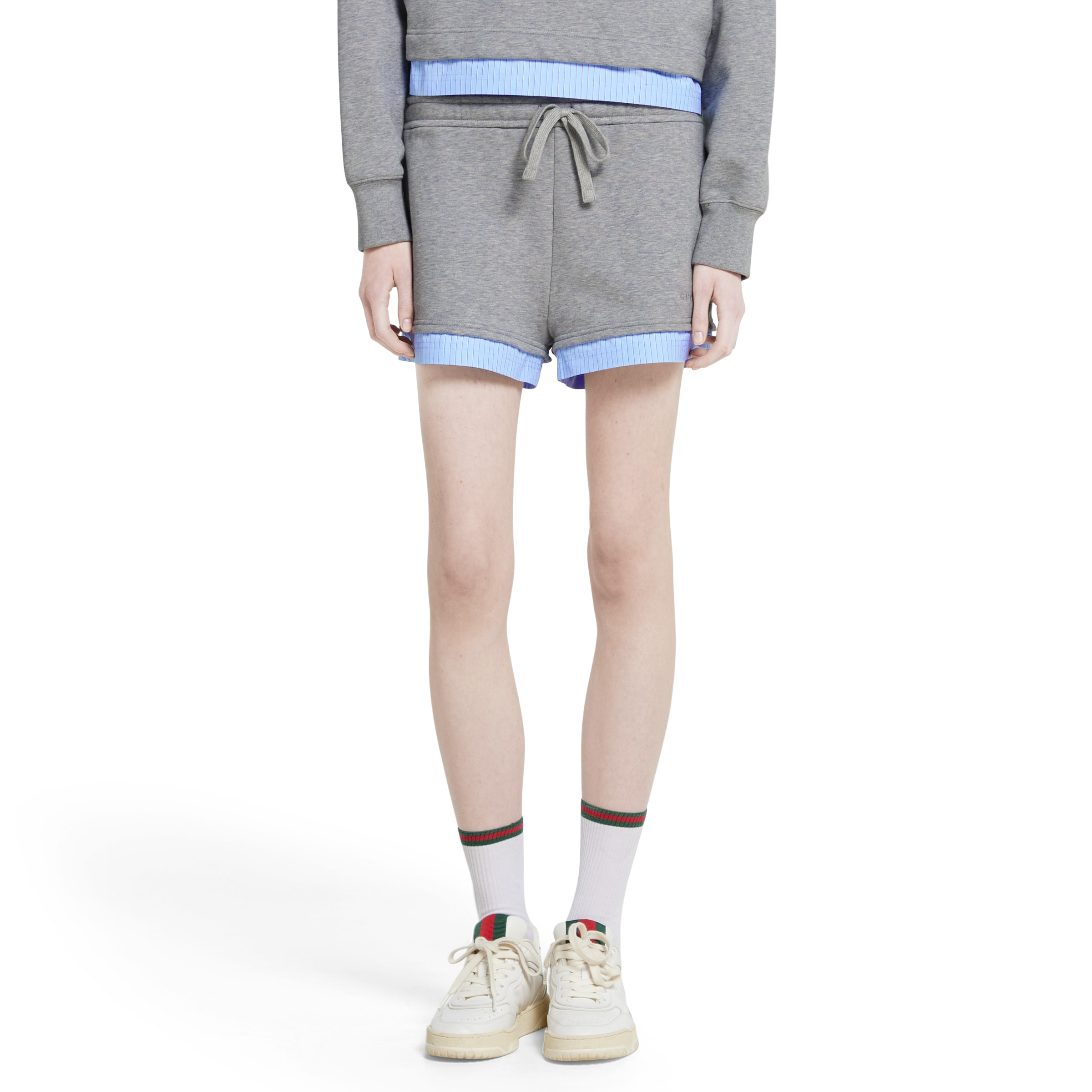 Cotton jersey shorts with embroidery - 3