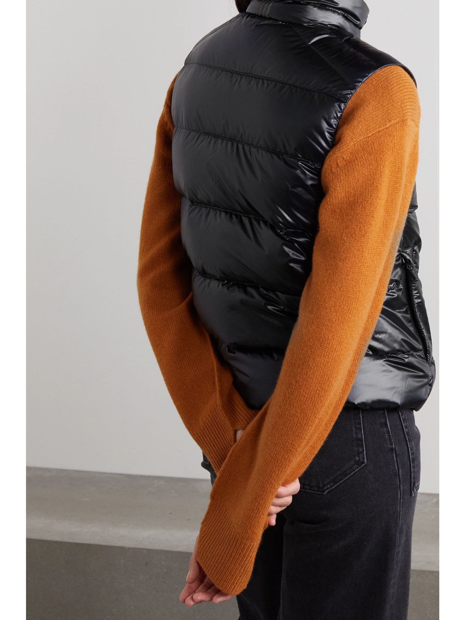 Cypress quilted recycled ripstop down vest Black - 4