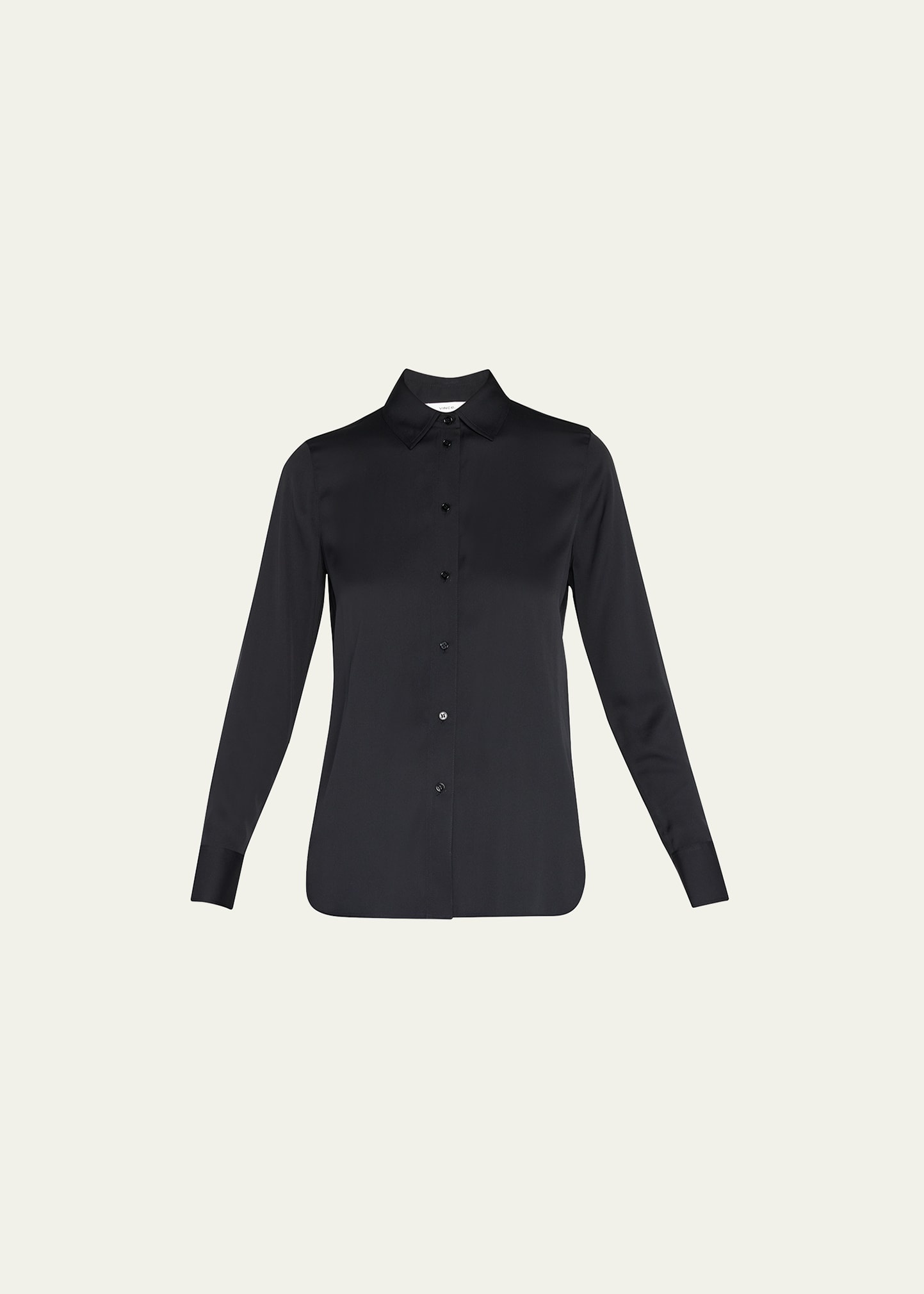 Slim-Fit Long-Sleeve Stretch-Silk Blouse - 1
