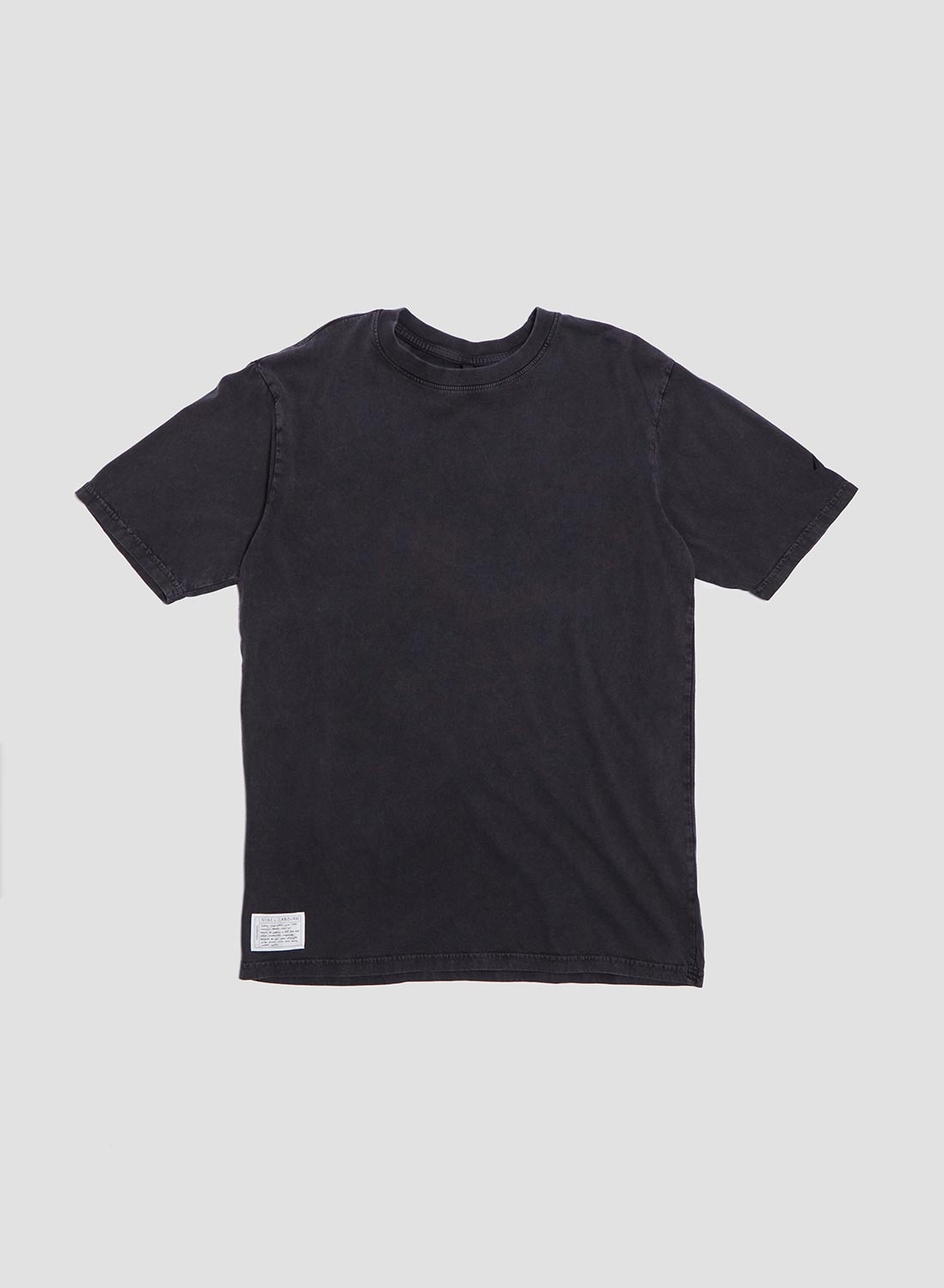 Embroidered Relaxed Fit Tee in Stone Wash Black - 1