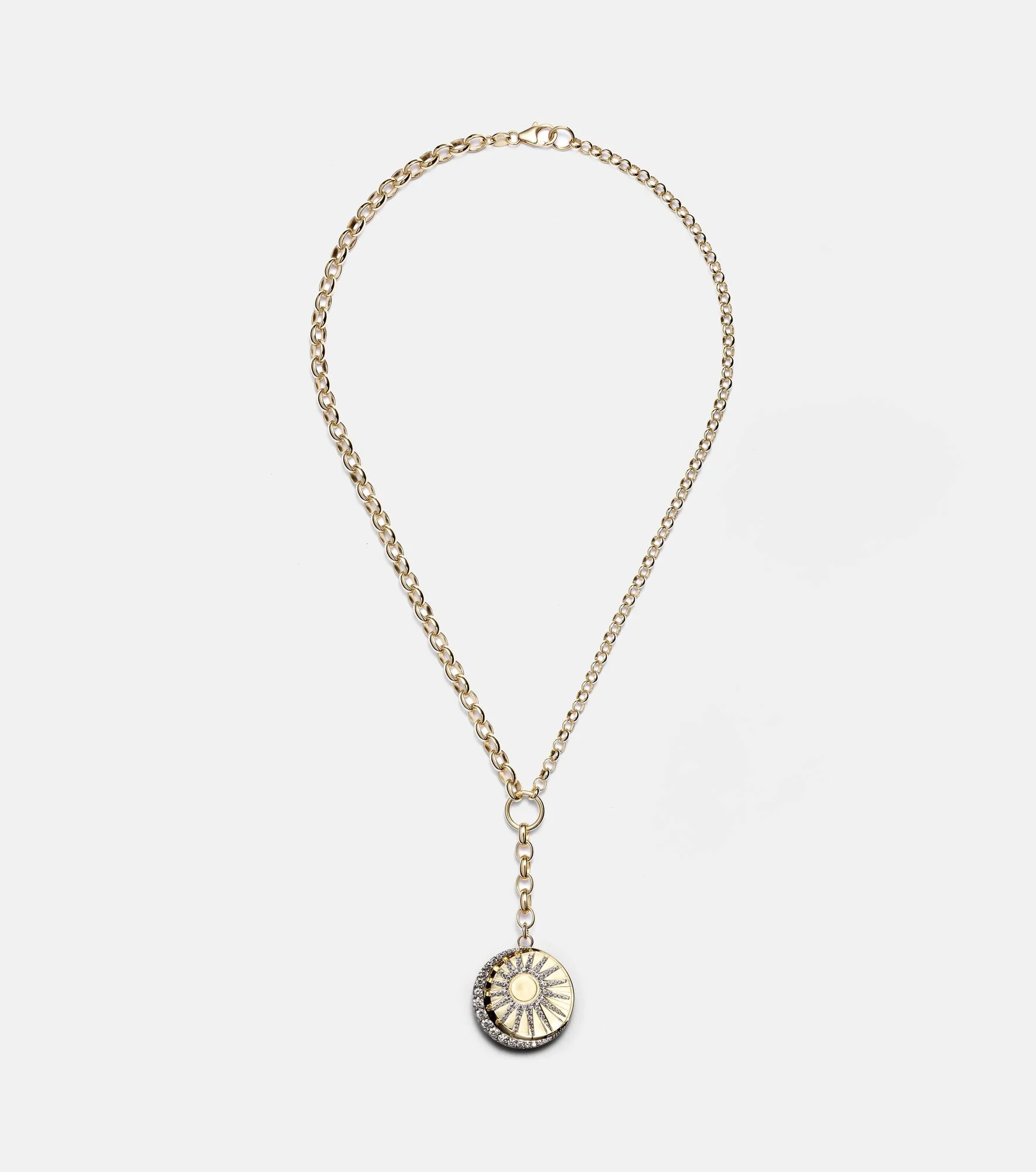 Balance 18kt gold necklace with diamonds - 1