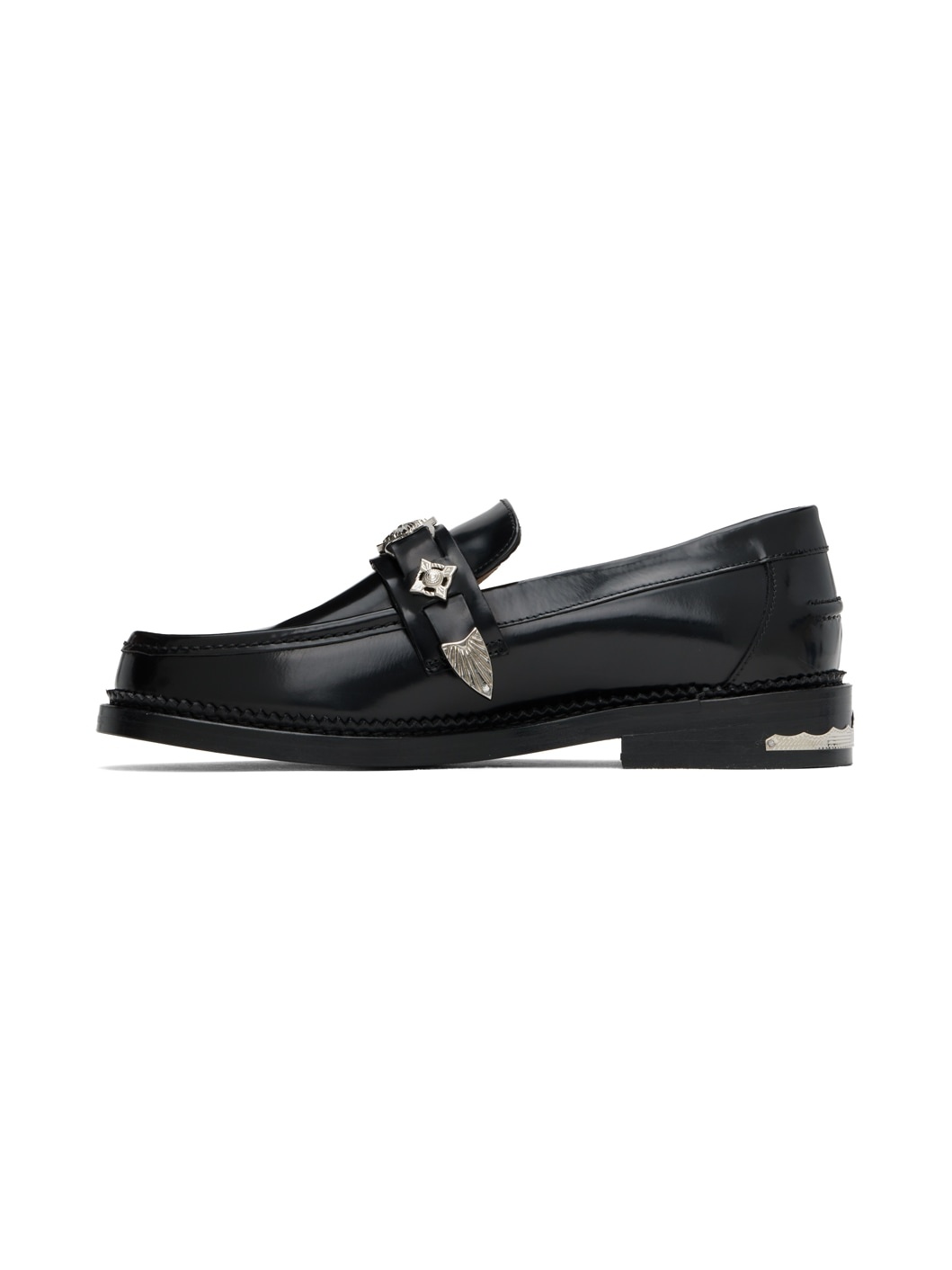 Black Polished Loafers - 3