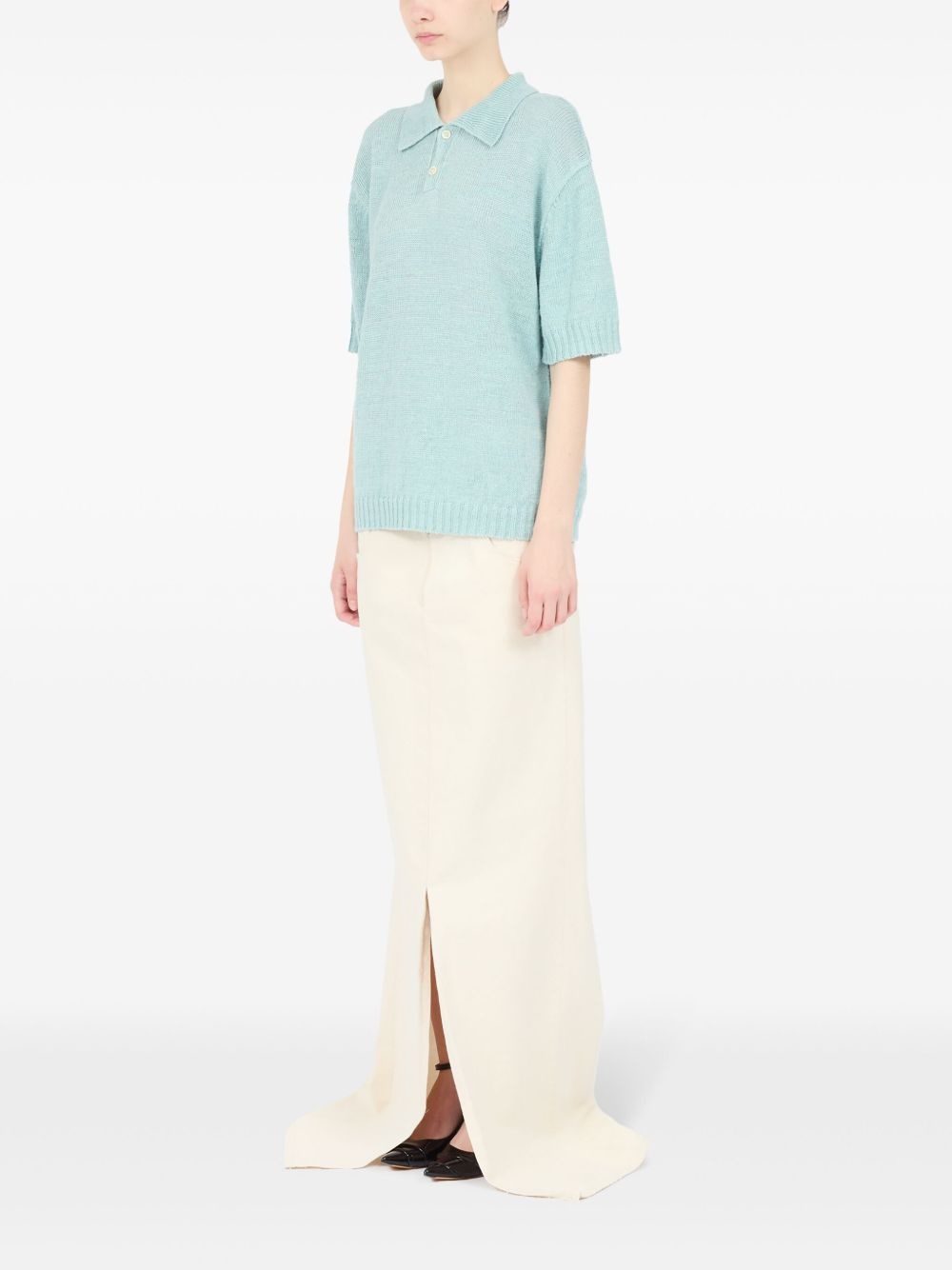 short-sleeve hemp polo top - 7