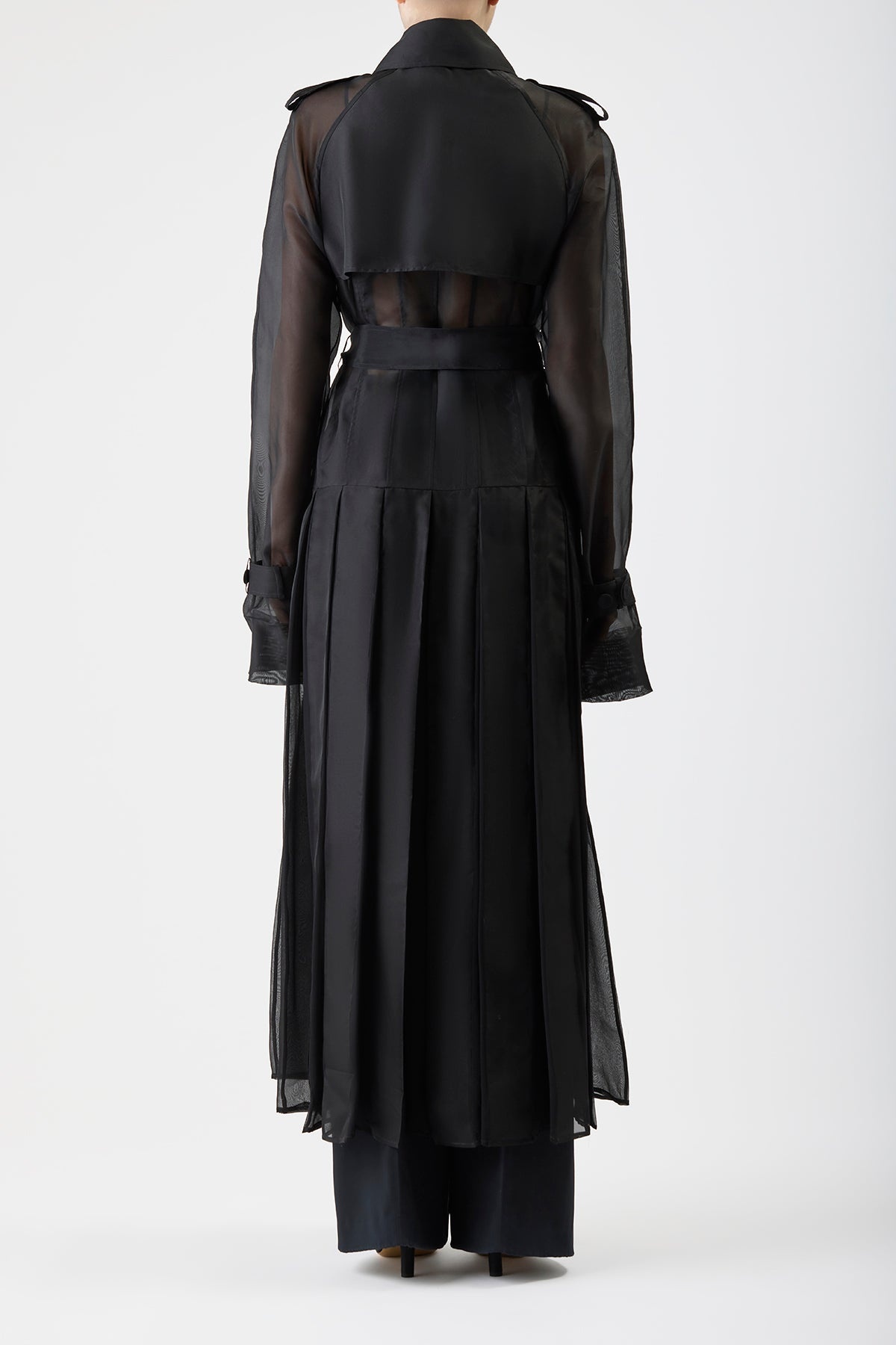 Eithne Trench Coat in Silk Organza - 5