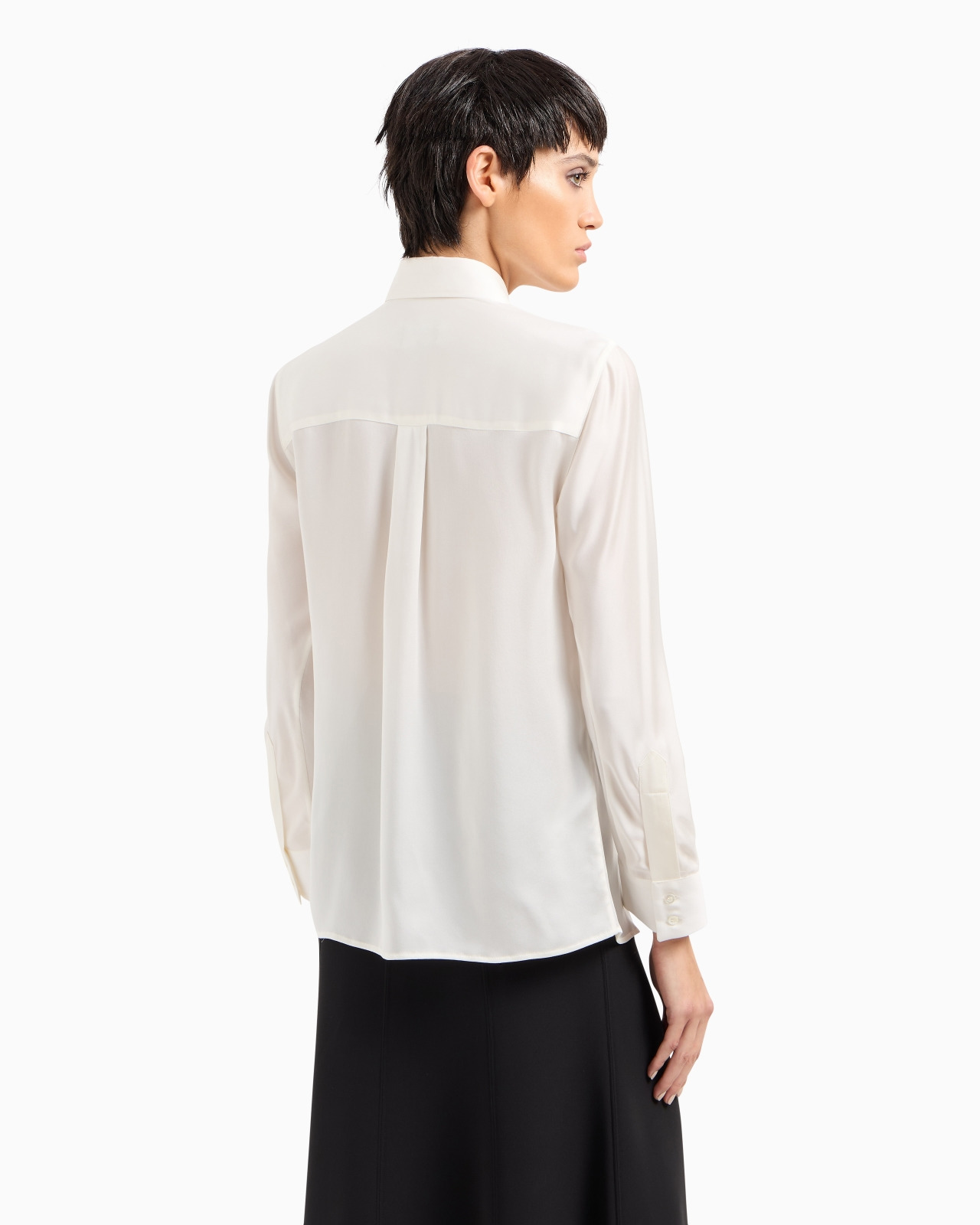 Pure silk charmeuse shirt - 3