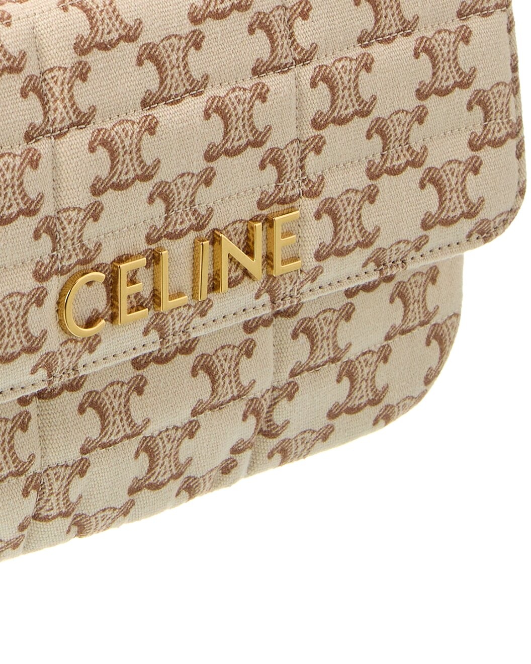 CELINE Monochrome Quilted Triomphe Canvas Shoulder Bag - 3