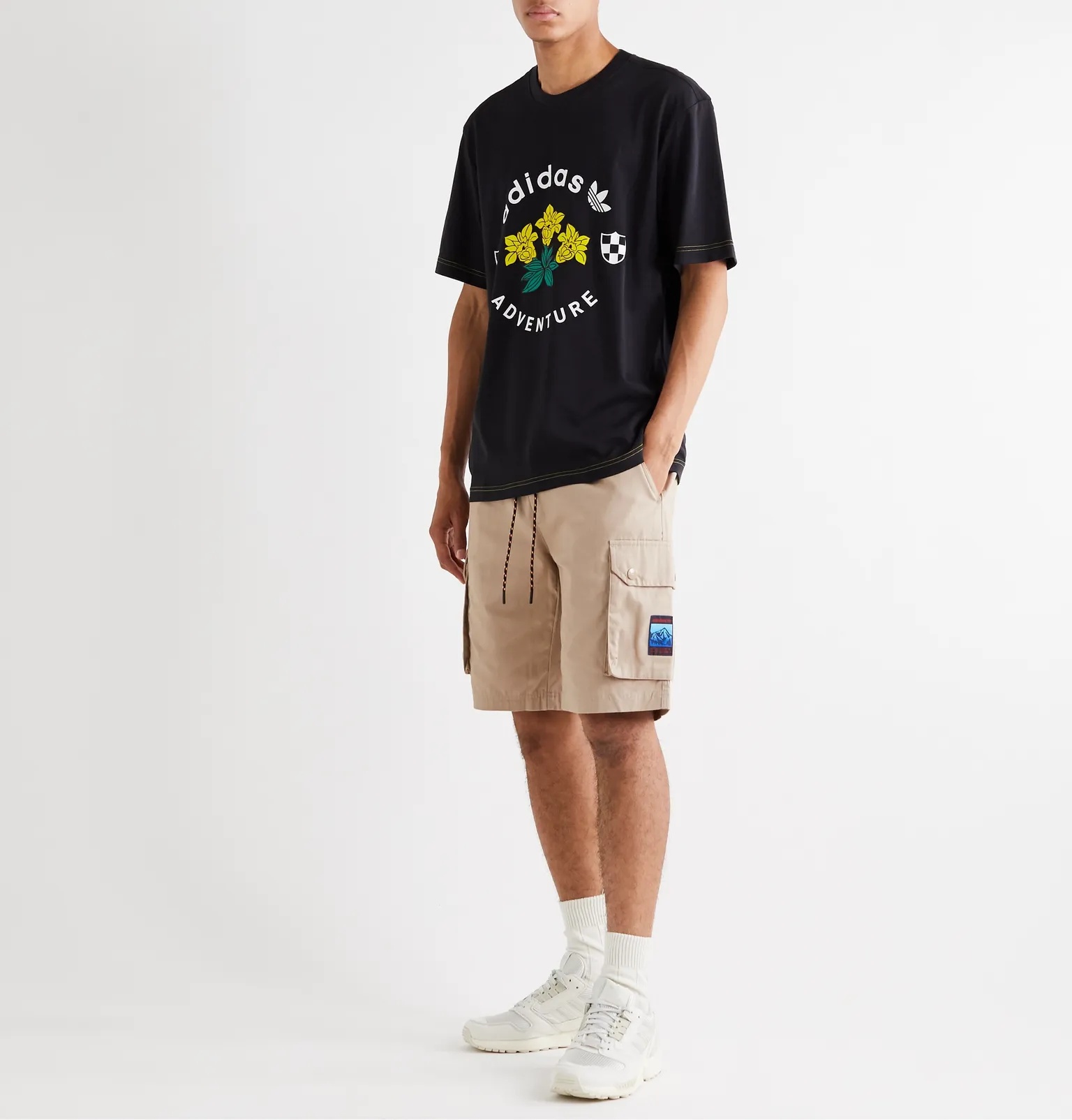 Adiplore Appliquéd Cotton-Twill Drawstring Cargo Shorts - 2