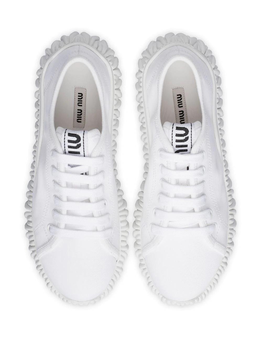 gabardine chunky sole sneakers - 4