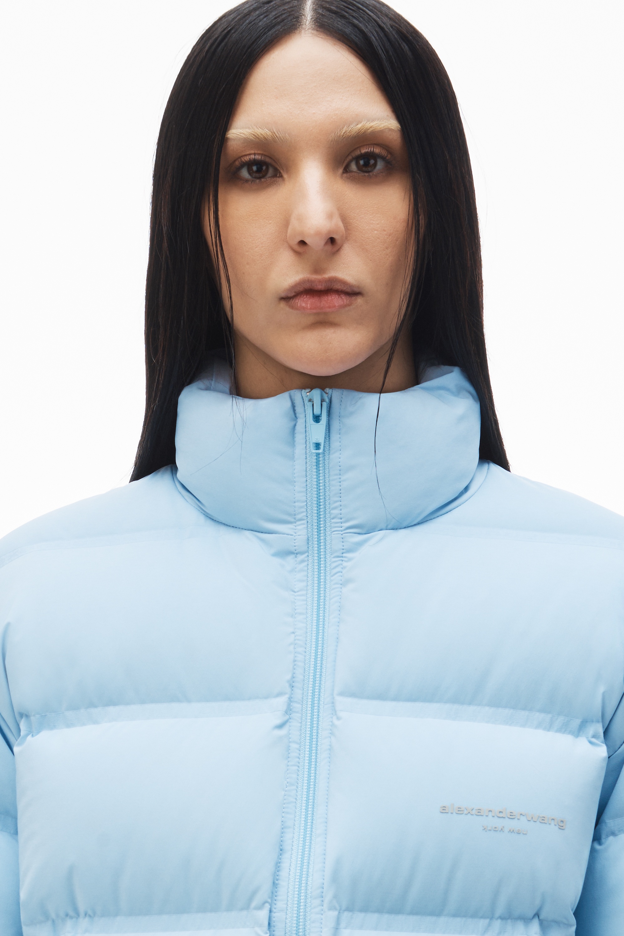 cropped channel puffer coat in feather & down - 5