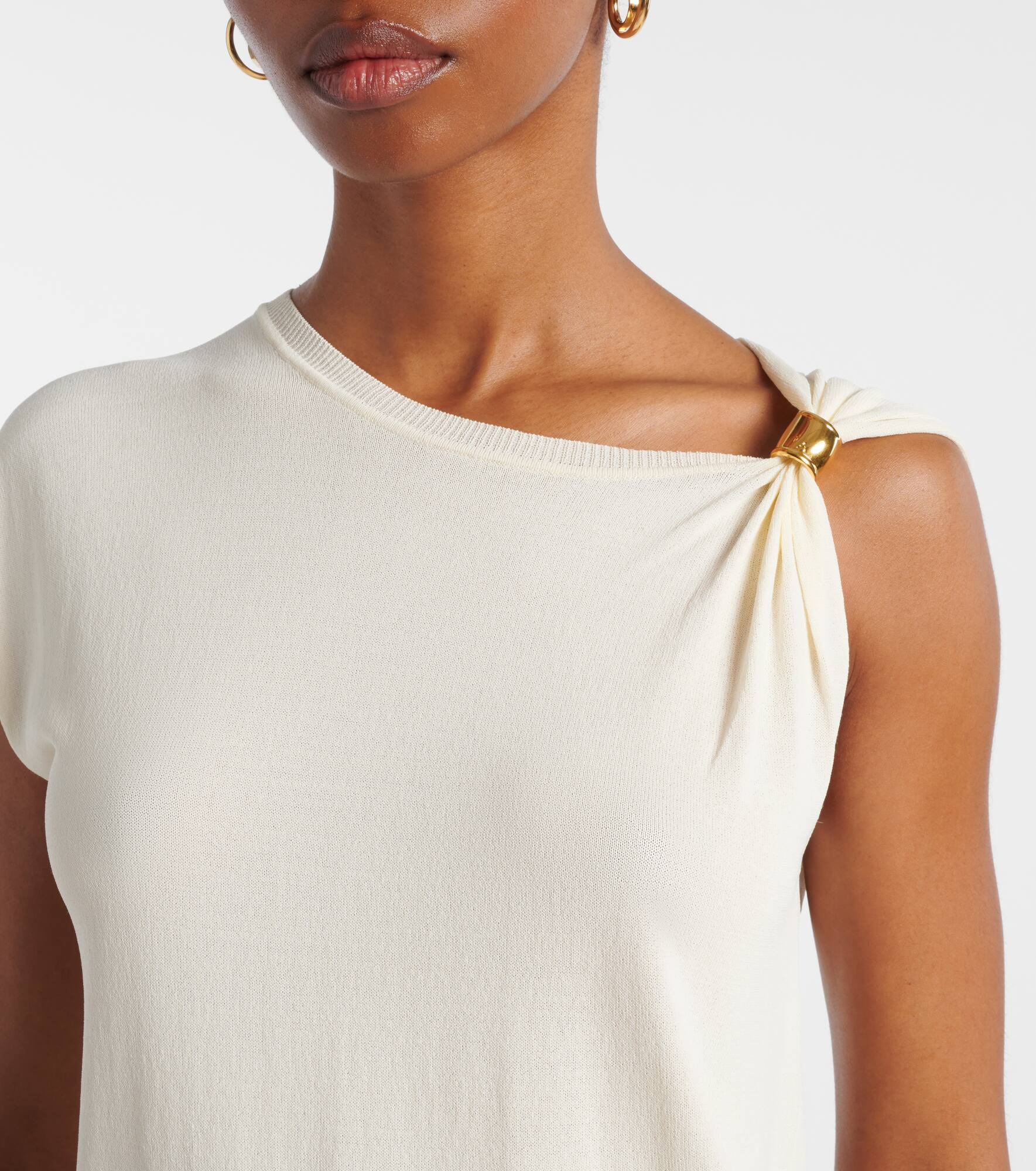 Asymmetrical jersey top - 4