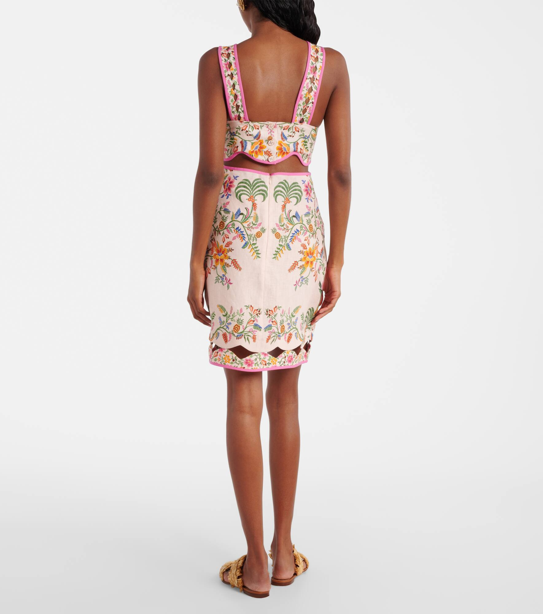 Floral linen minidress - 3