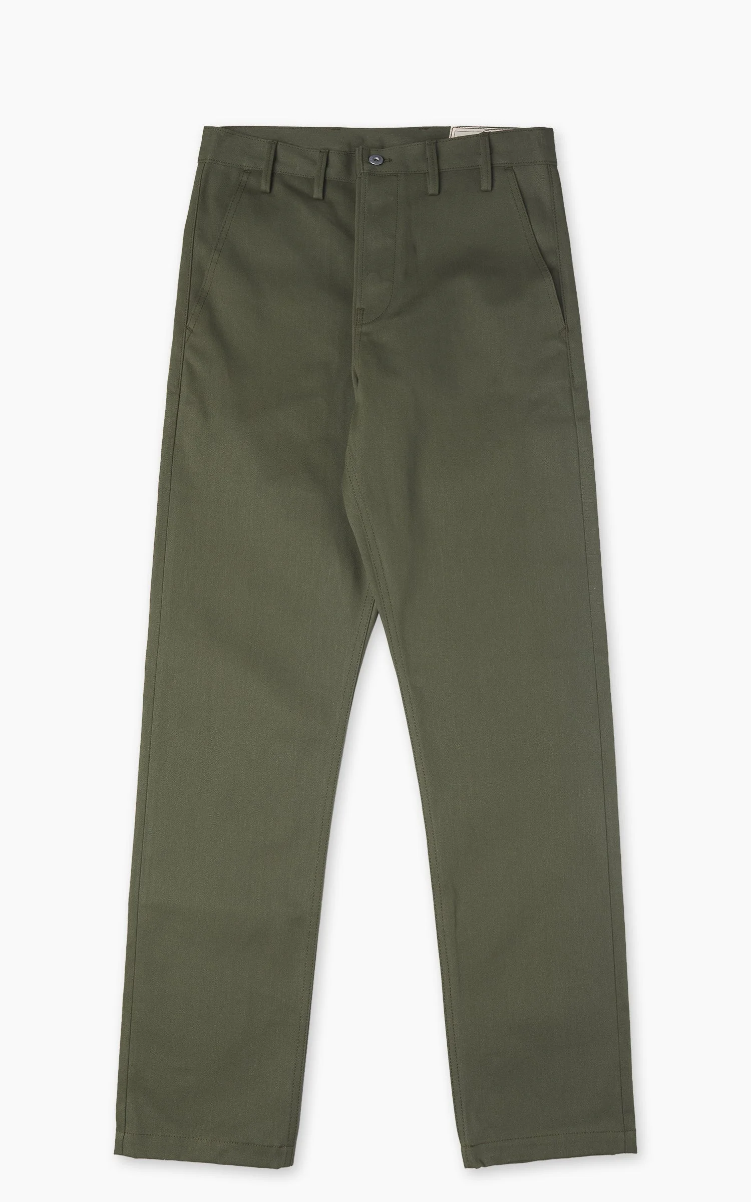 ROGUE TERRITORY OFFICER HIGH TROUSER SELVEDGE OLIVE - 1