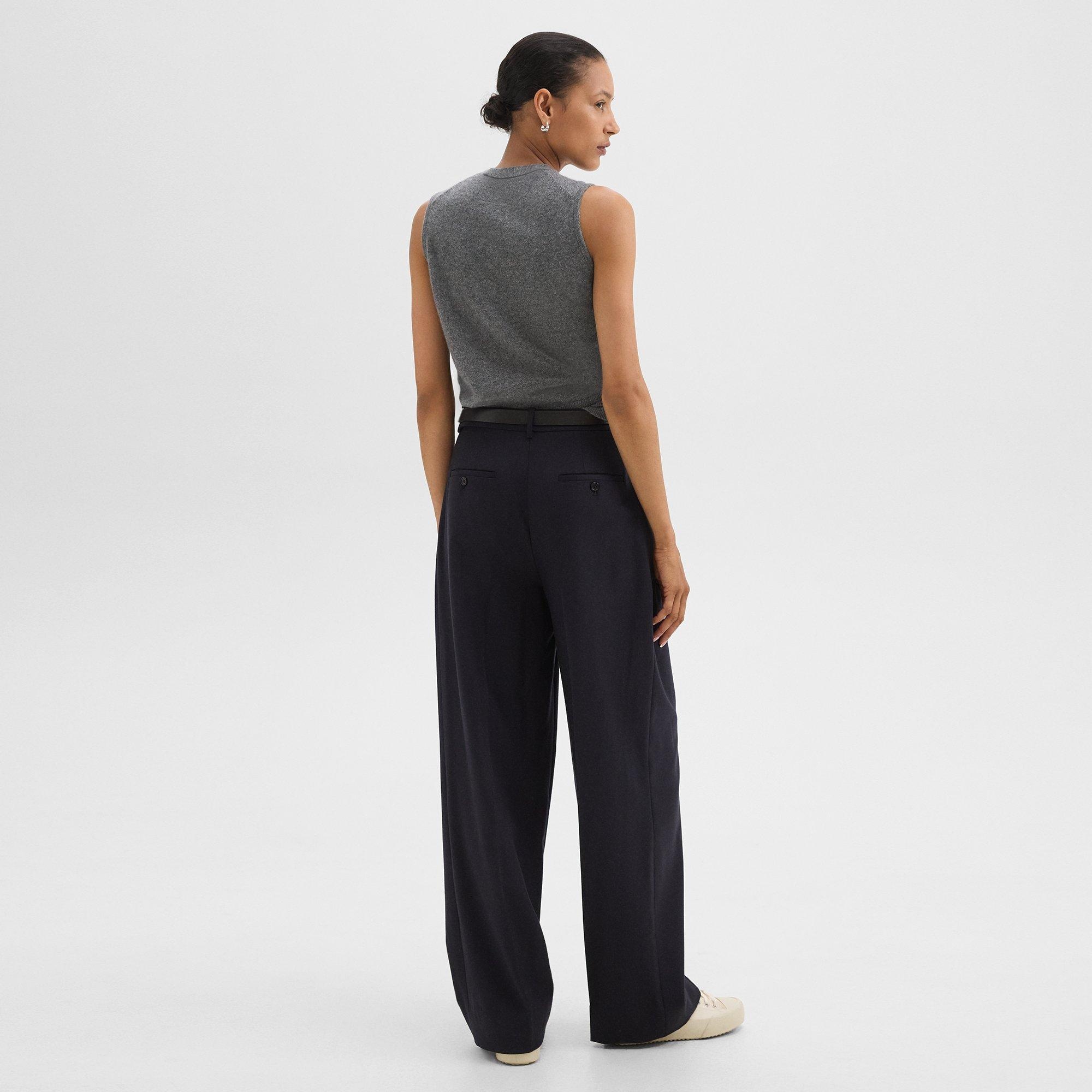 Double Pleat Pant in Sleek Flannel - 4