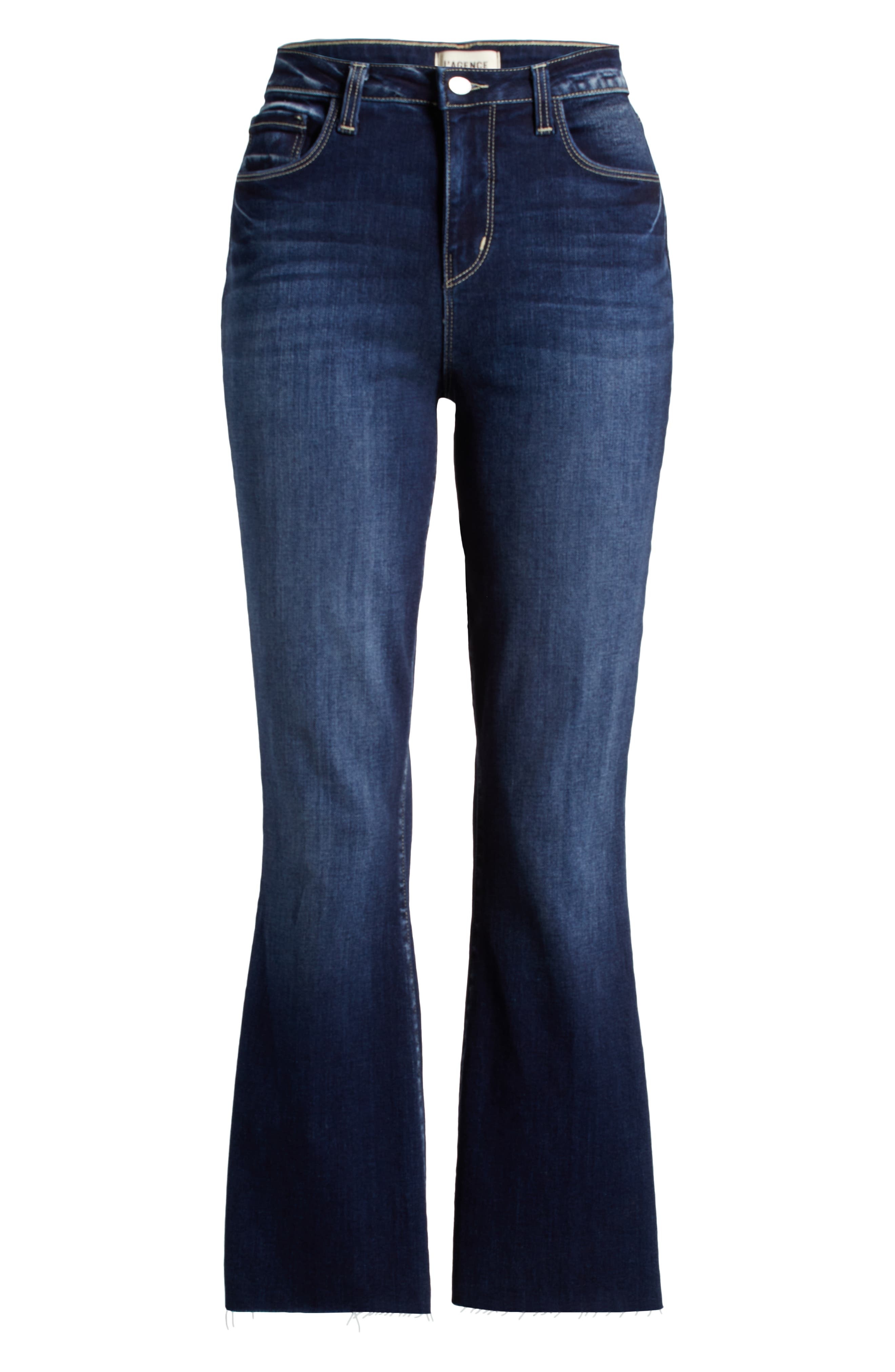 L'AGENCE Kendra Raw Hem Flare Crop Jeans in Columbia at Nordstrom - 5