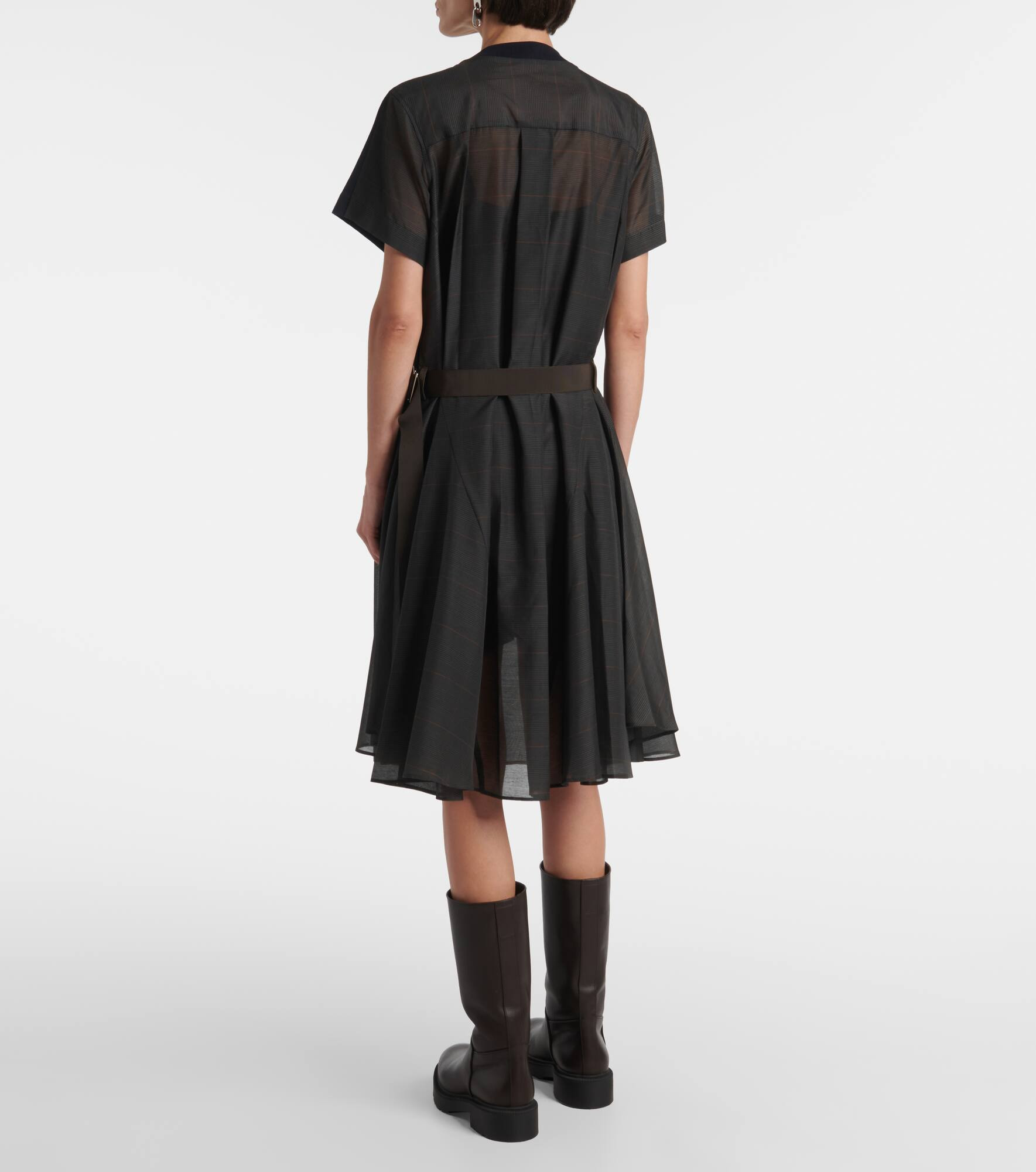 Jersey-paneled midi dress - 3