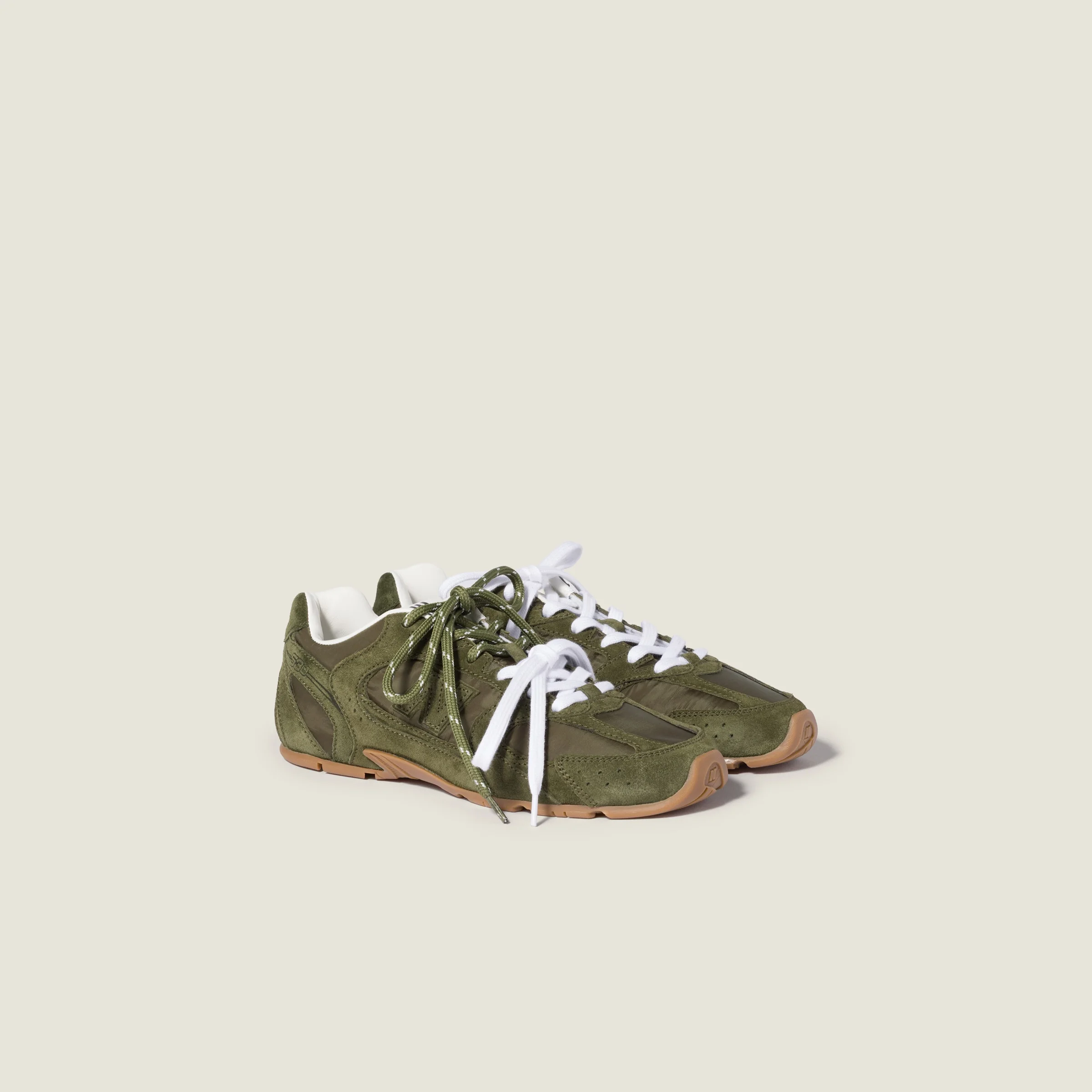 New Balance X Miu Miu 530 SL technical fabric and suede sneakers - 1