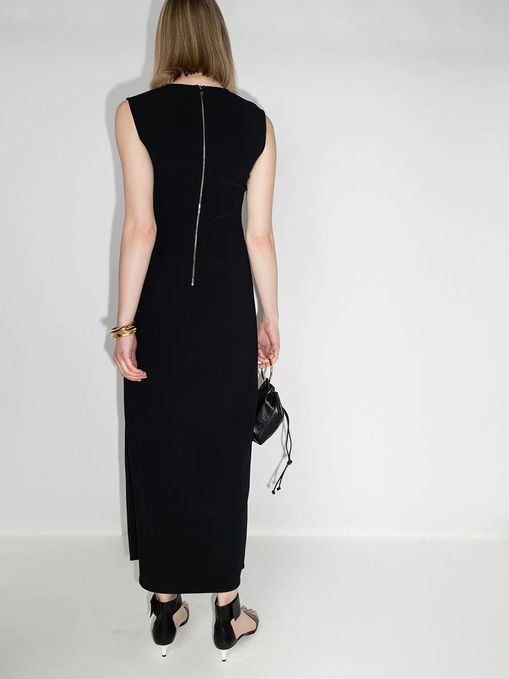 square-neck long dress - 3