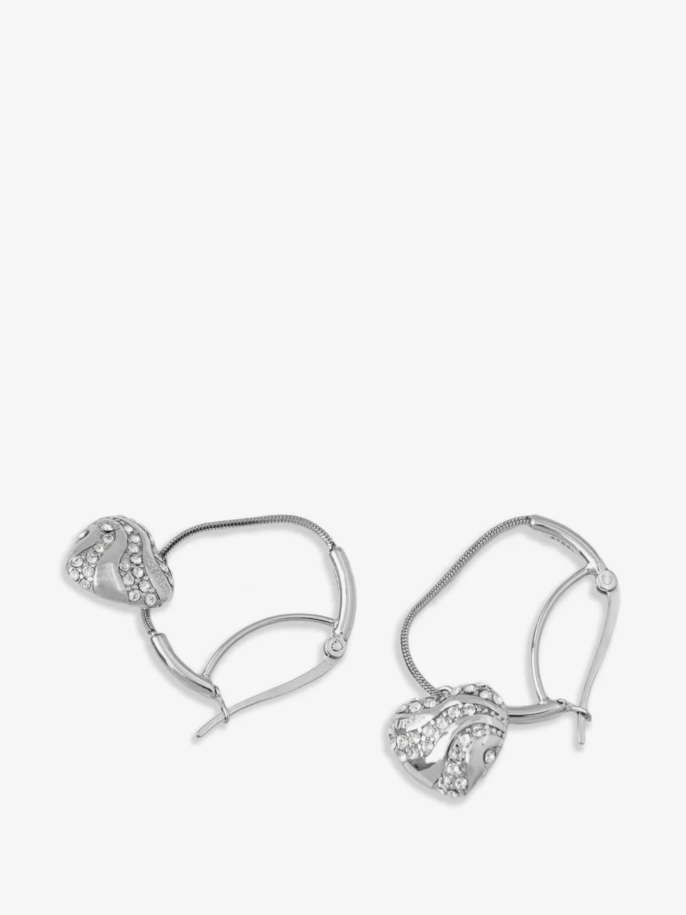 crystal-embellished heart earrings - 1
