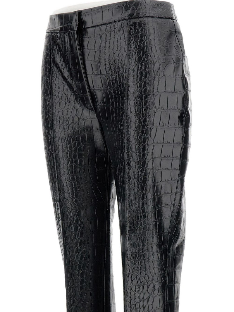 crocodile-effect high-waisted trousers 3
