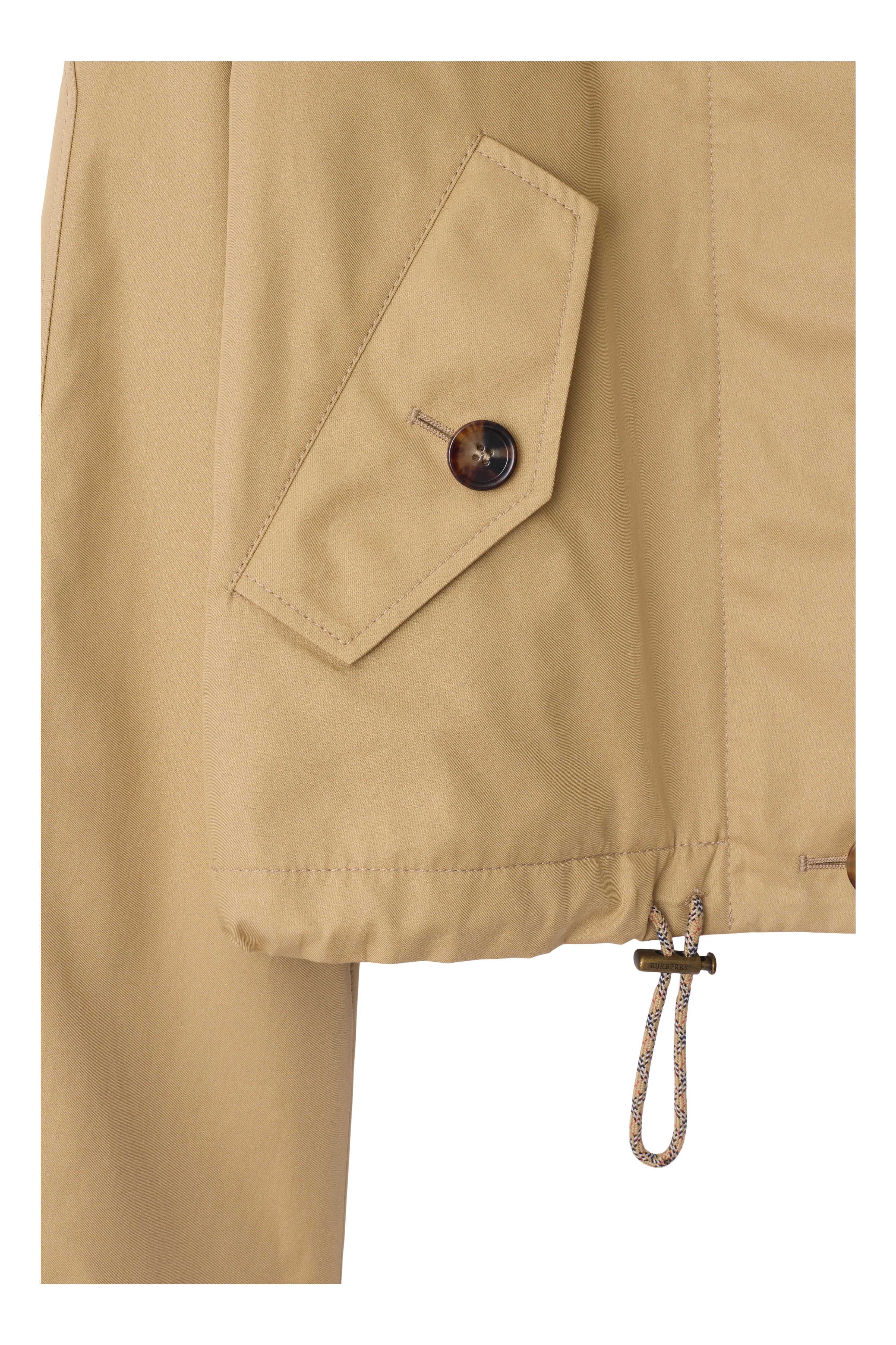 burberry Short Gabardine Parka in Flax at Nordstrom - 5