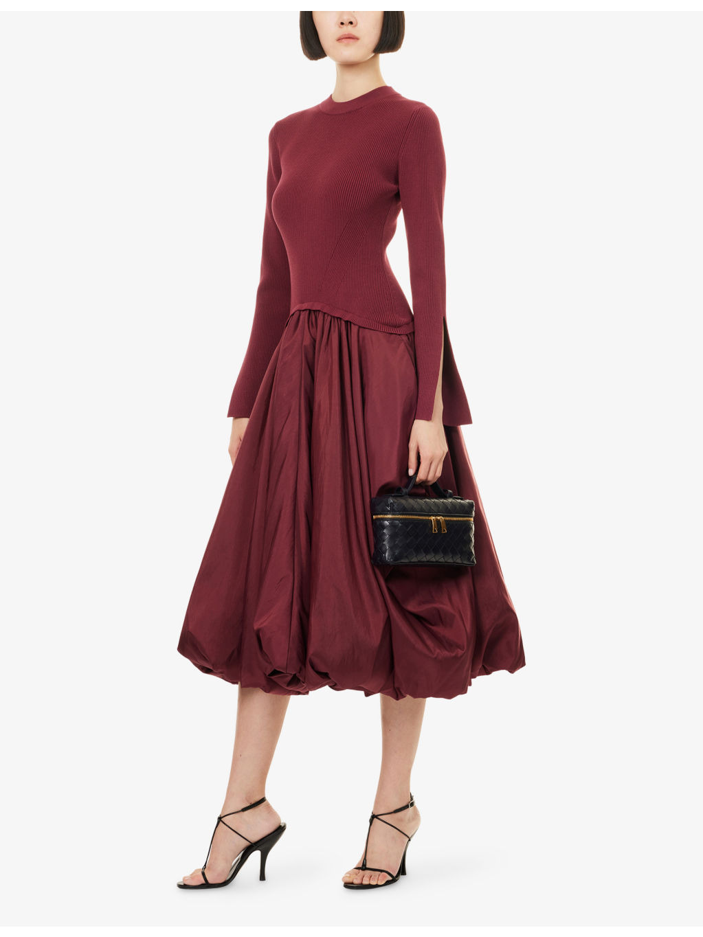 Kenlie Puffball Stretch-Woven Midi Dress - 2