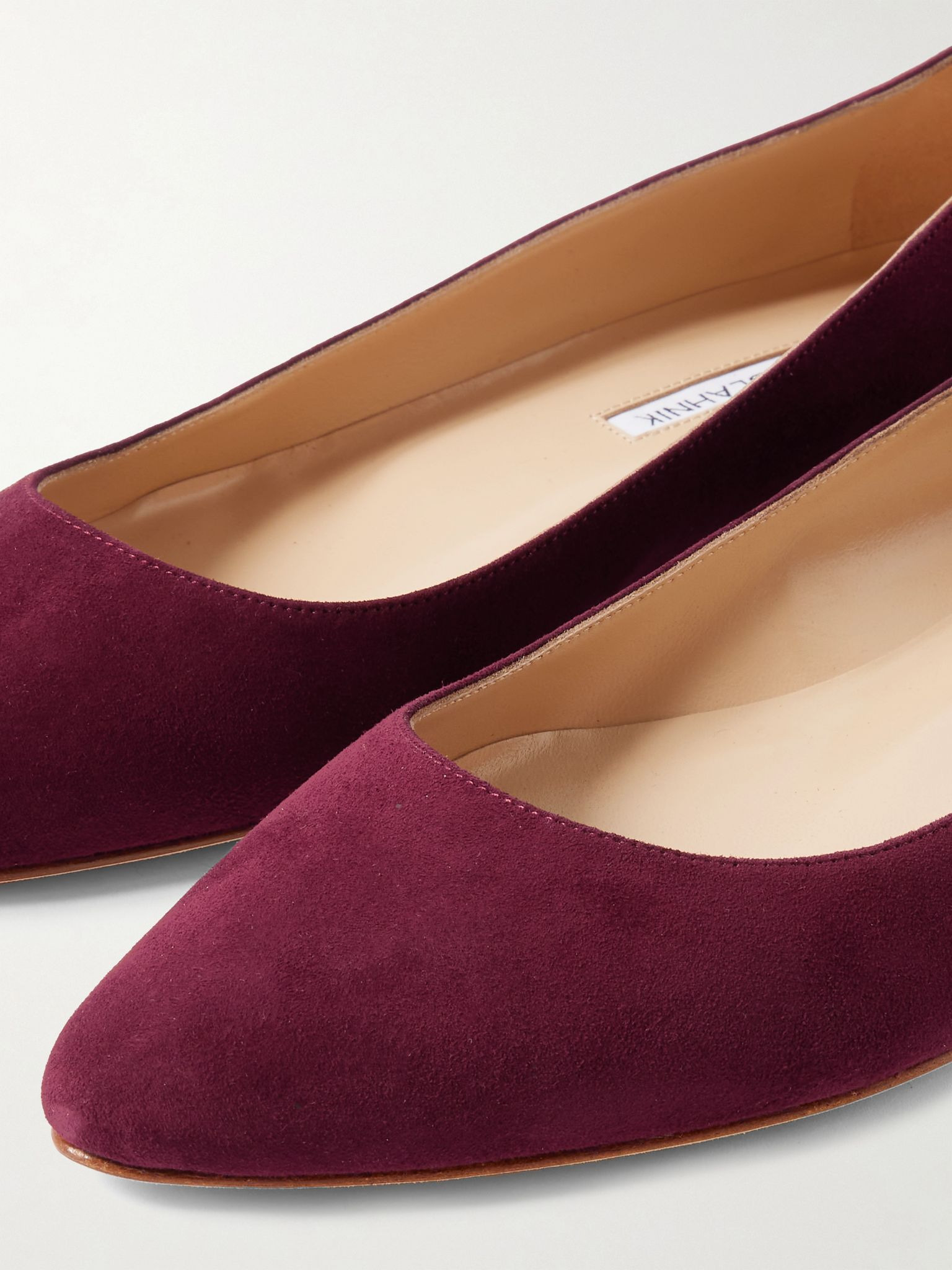 BB suede ballet flats Burgundy - 4