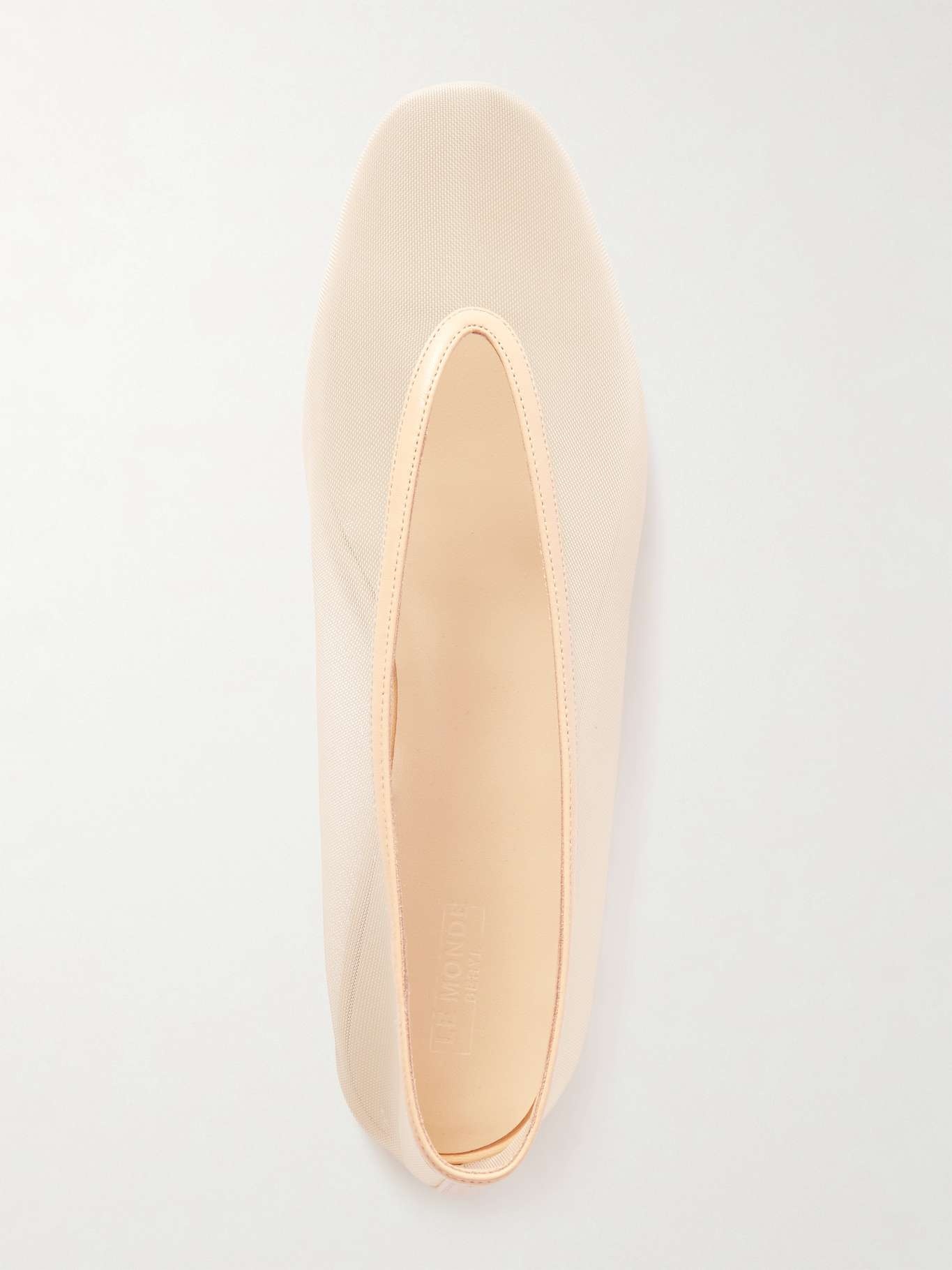 Luna leather-trimmed mesh ballet flats Sand - 5