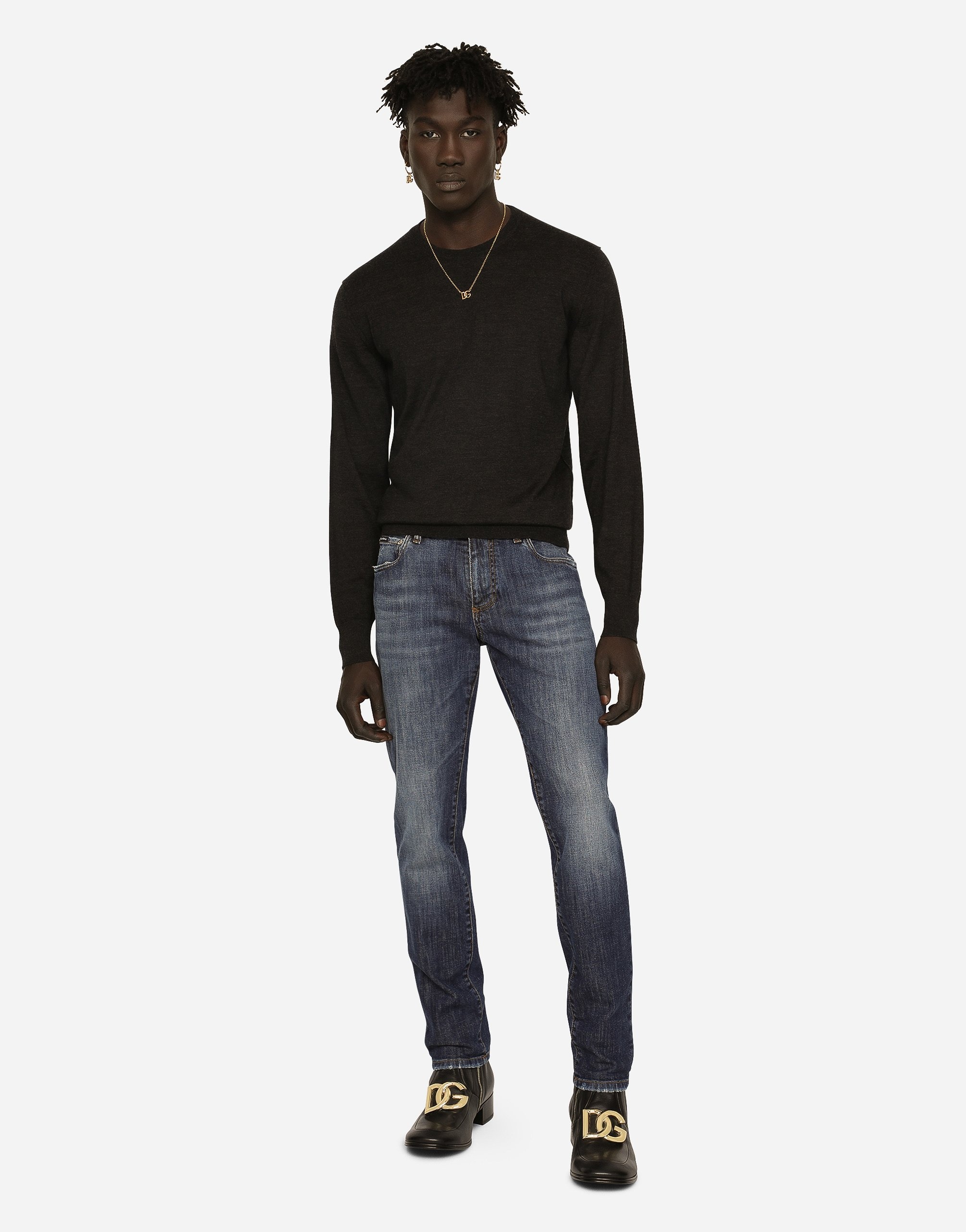 Slim fit washed stretch jeans with subtle abrasions - 2