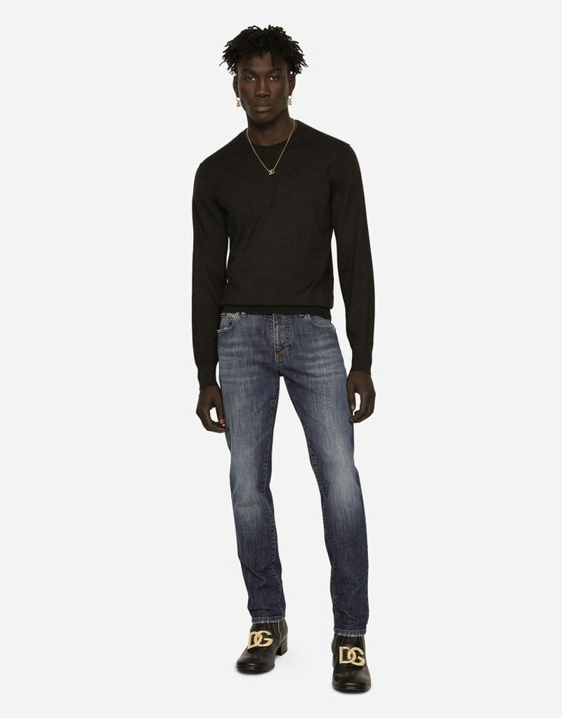 Dolce & Gabbana Slim fit washed stretch jeans with subtle abrasions outlook