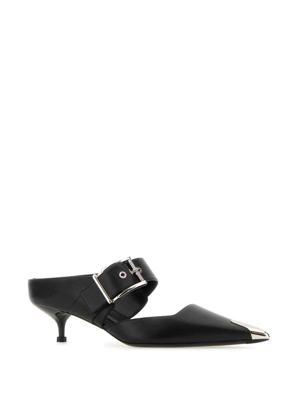 Punk Buckle 40mm leather mules - 2
