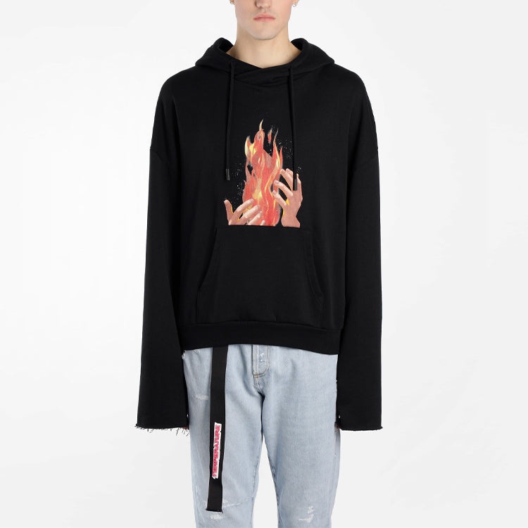 Men's Off-White Flame Printing Black OMBB025S181920781088 - 3