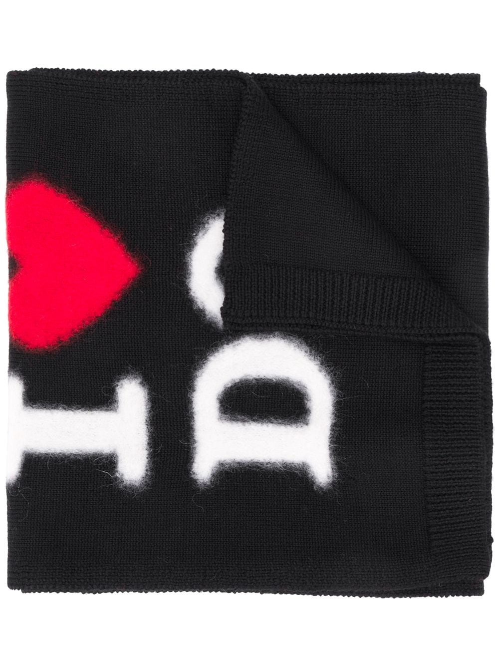 logo embroidered scarf - 1