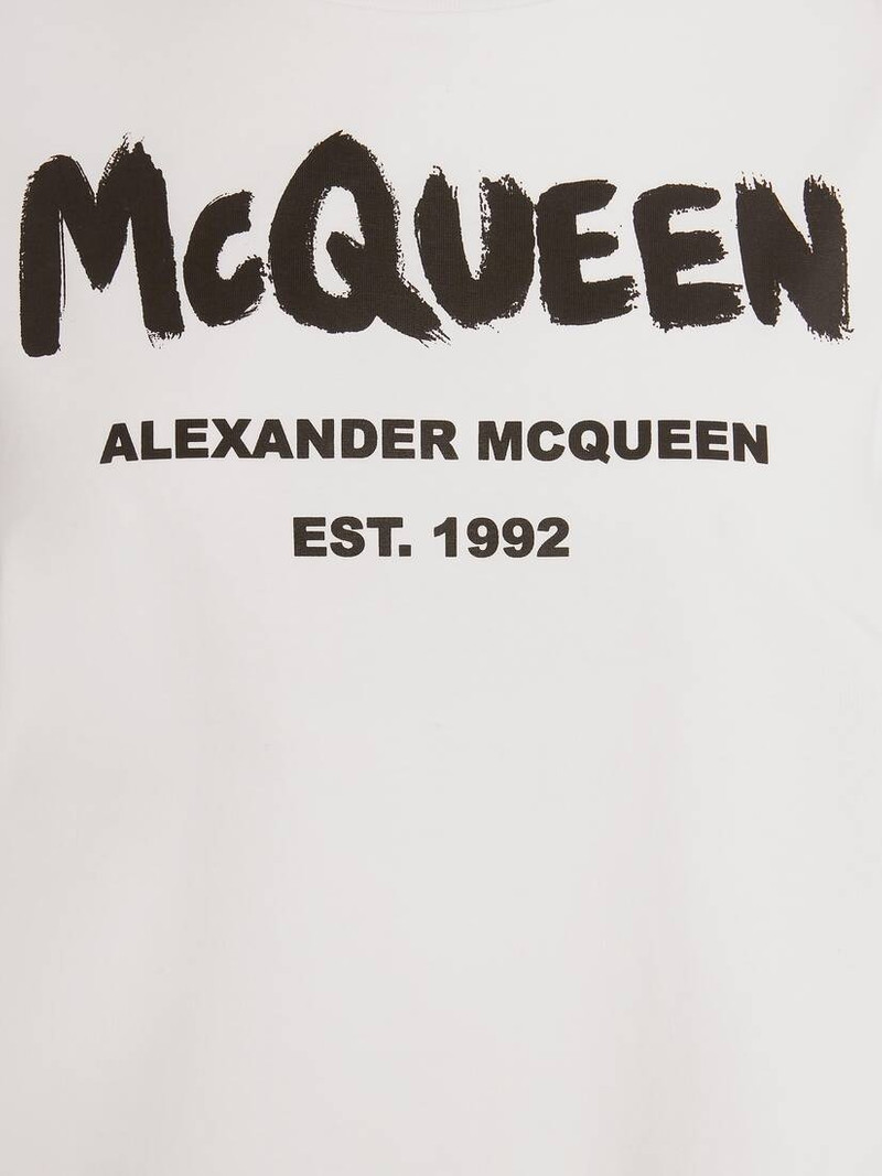 Women's McQueen Graffiti T-shirt in White/black 5