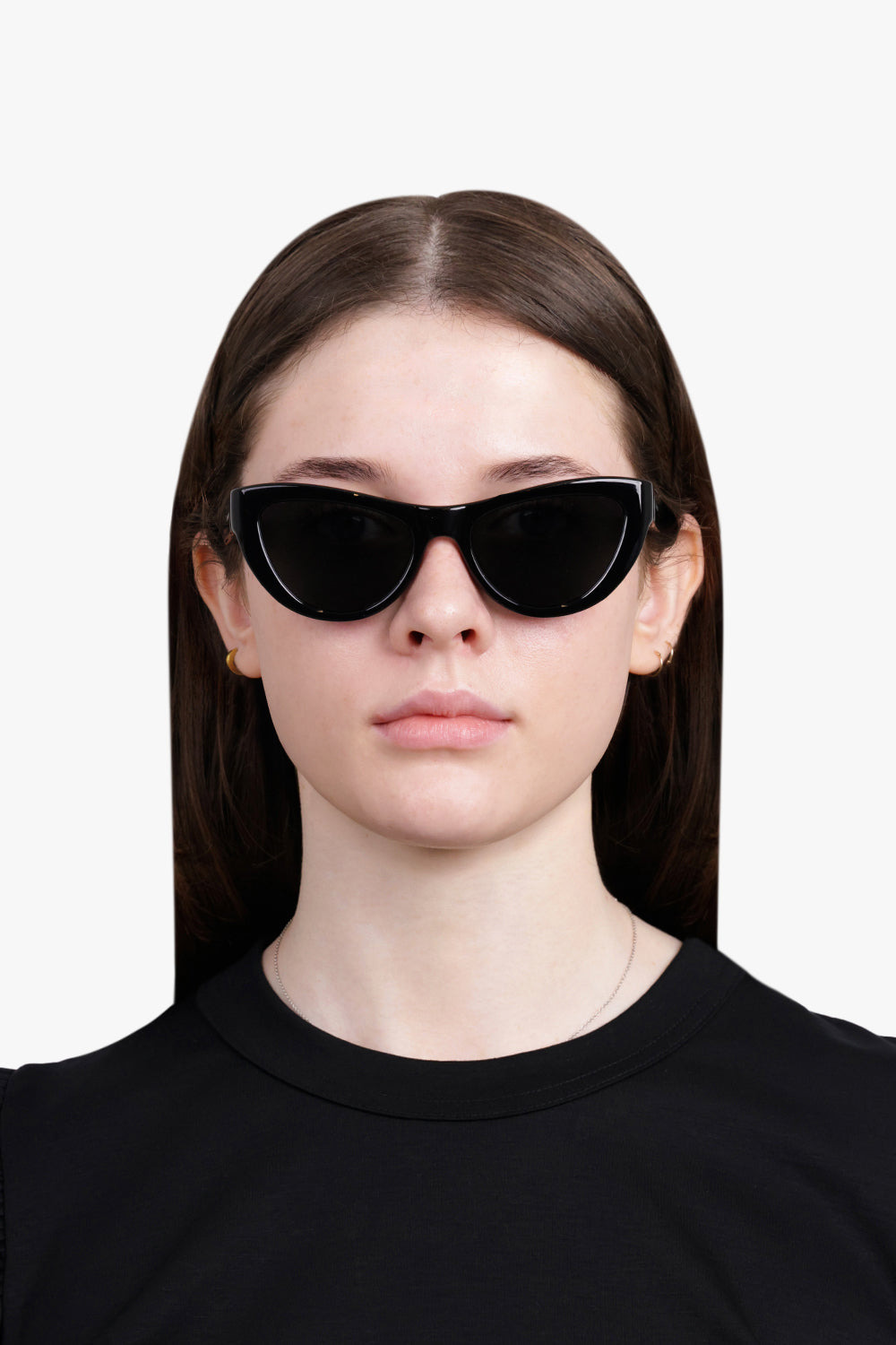 SL 676 CAT EYE NYLON SUNGLASSES | BLACK/BLACK - 4