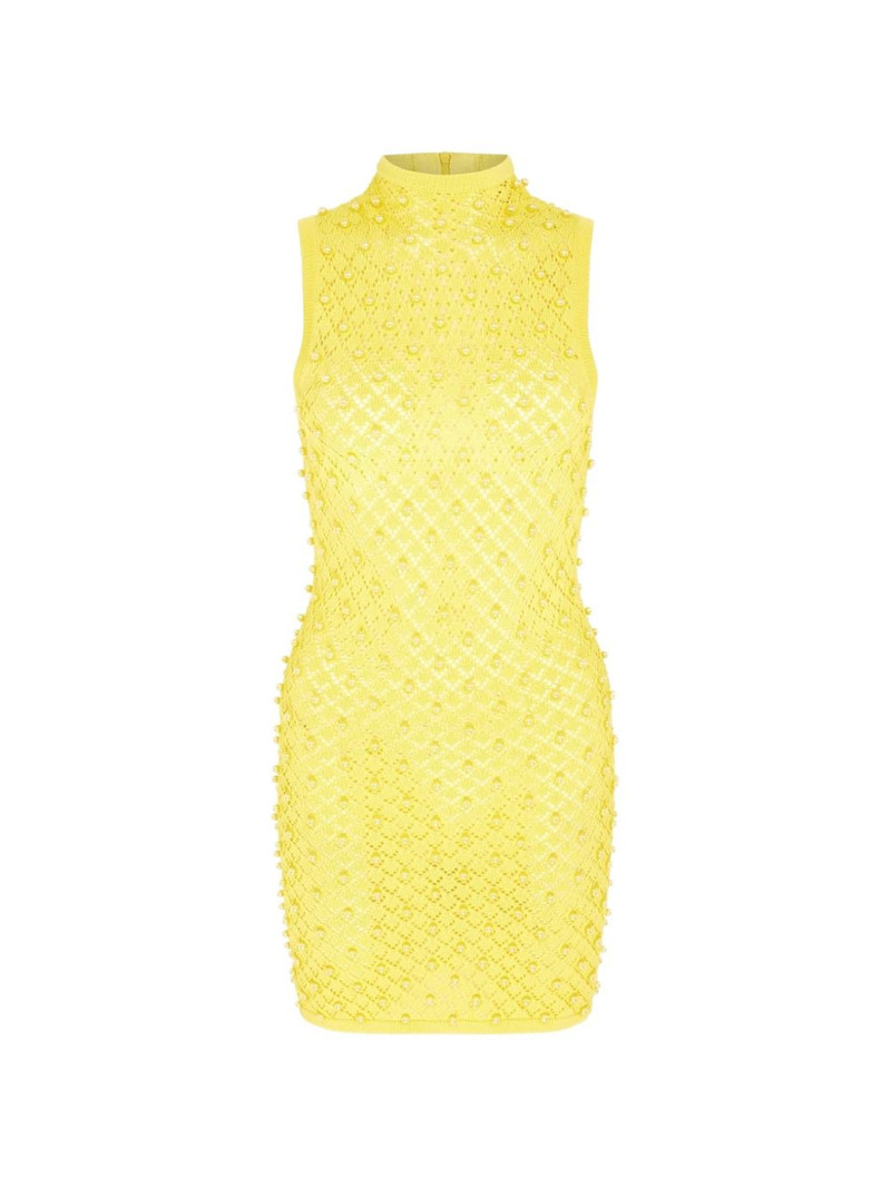 high-neck beaded mini dress 1