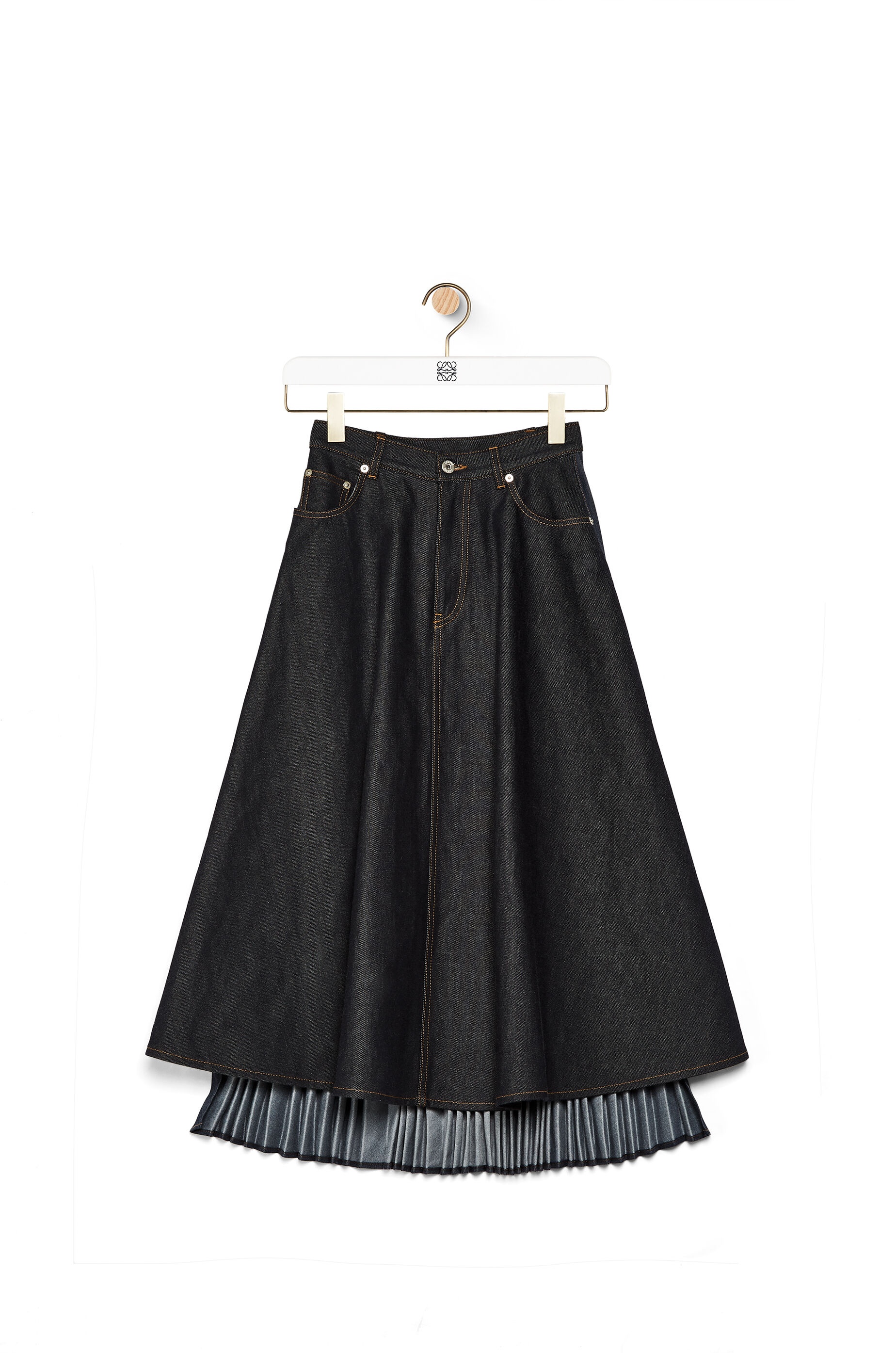 Pleated skirt in denim - 1