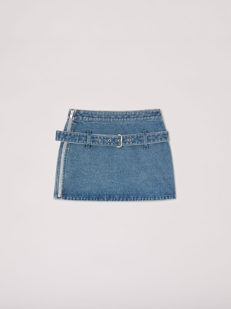 BELTED DENIM MINI SKIRT 1