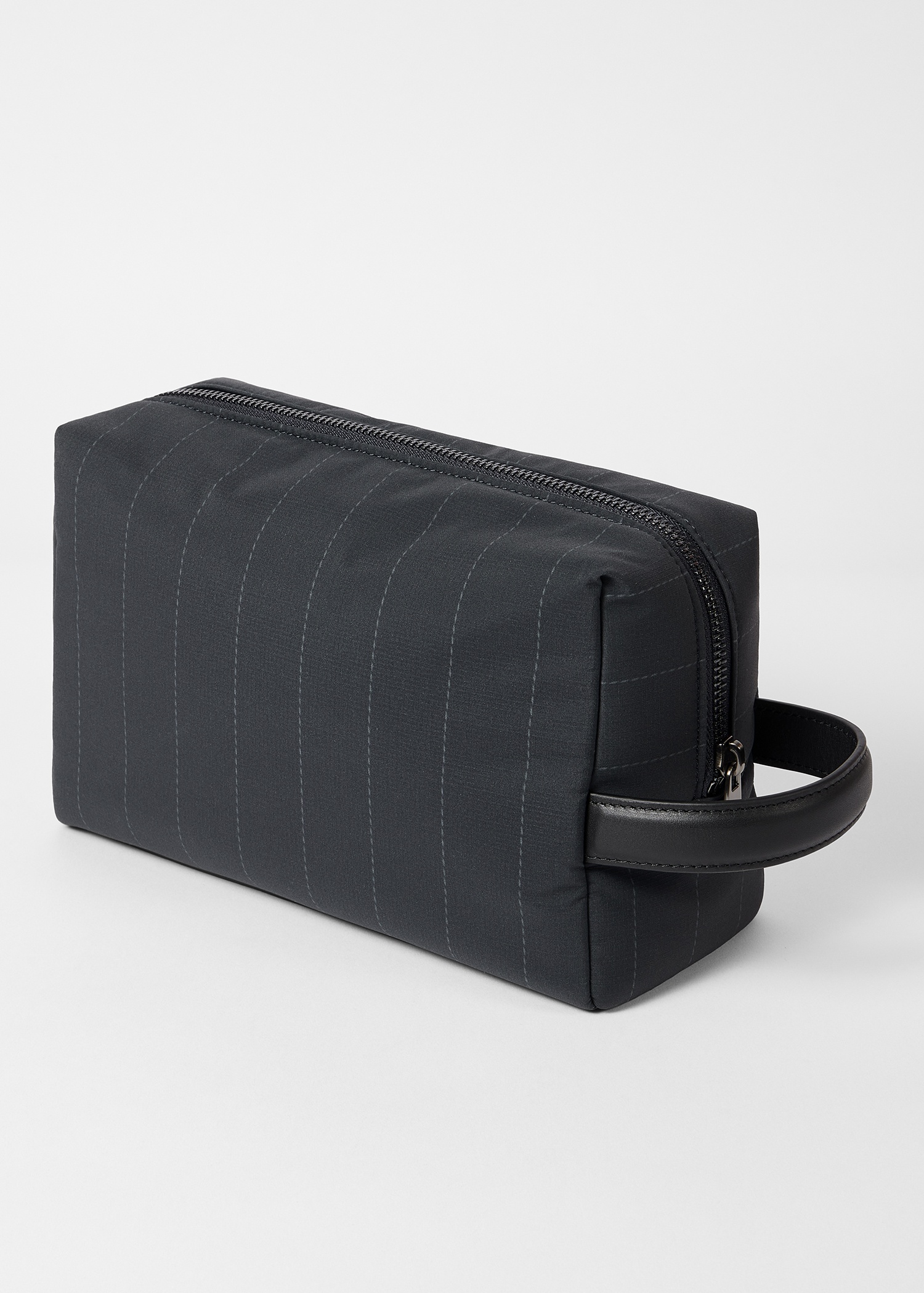 Navy Nylon Pinstripe Wash Bag - 2
